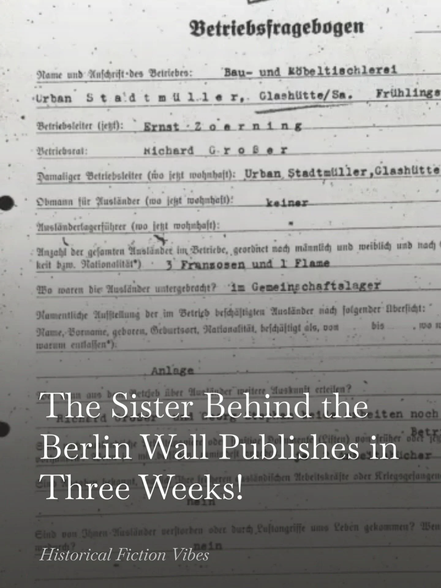 My February newsletter shares the research that went into writing The Sister Behind the Berlin Wall. If you want to read about my visit to Glash&uuml;tte, Germany, and the people I spoke with click on the link in my bio! And make sure to subscribe&md
