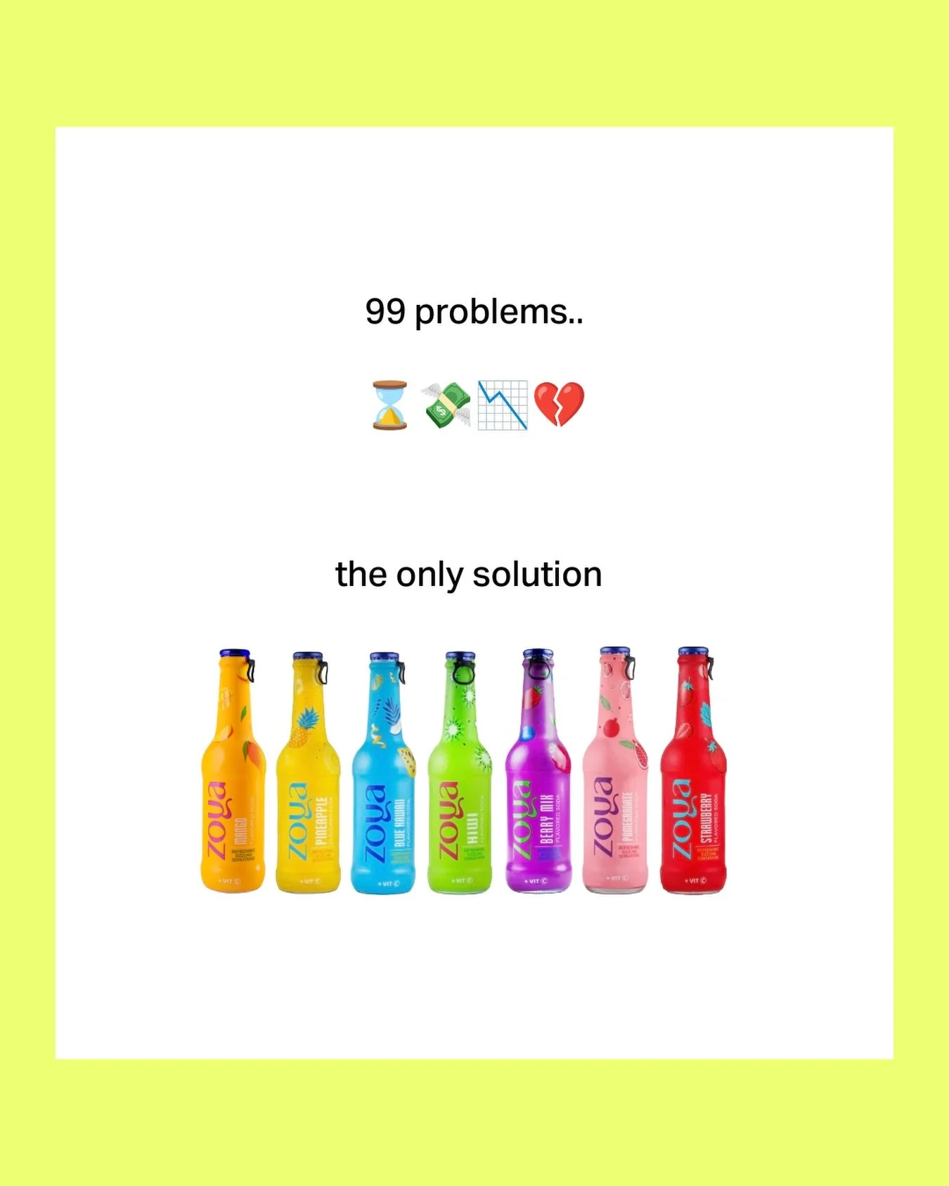 عندك 99 مشكلة؟ خلّينا نحل وحدة منهم 😌
أي نكهة اليوم؟ 👀
#drinkzoya #syrianbrands #drinkmemes #زويا