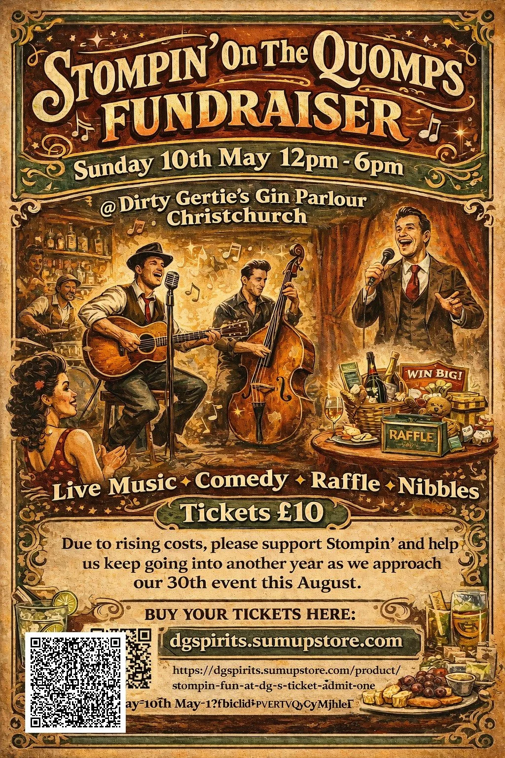 Dirty Girty’s Gin Parlour, Christchurch. Fundraiser for Stompin’ On The Quomps.