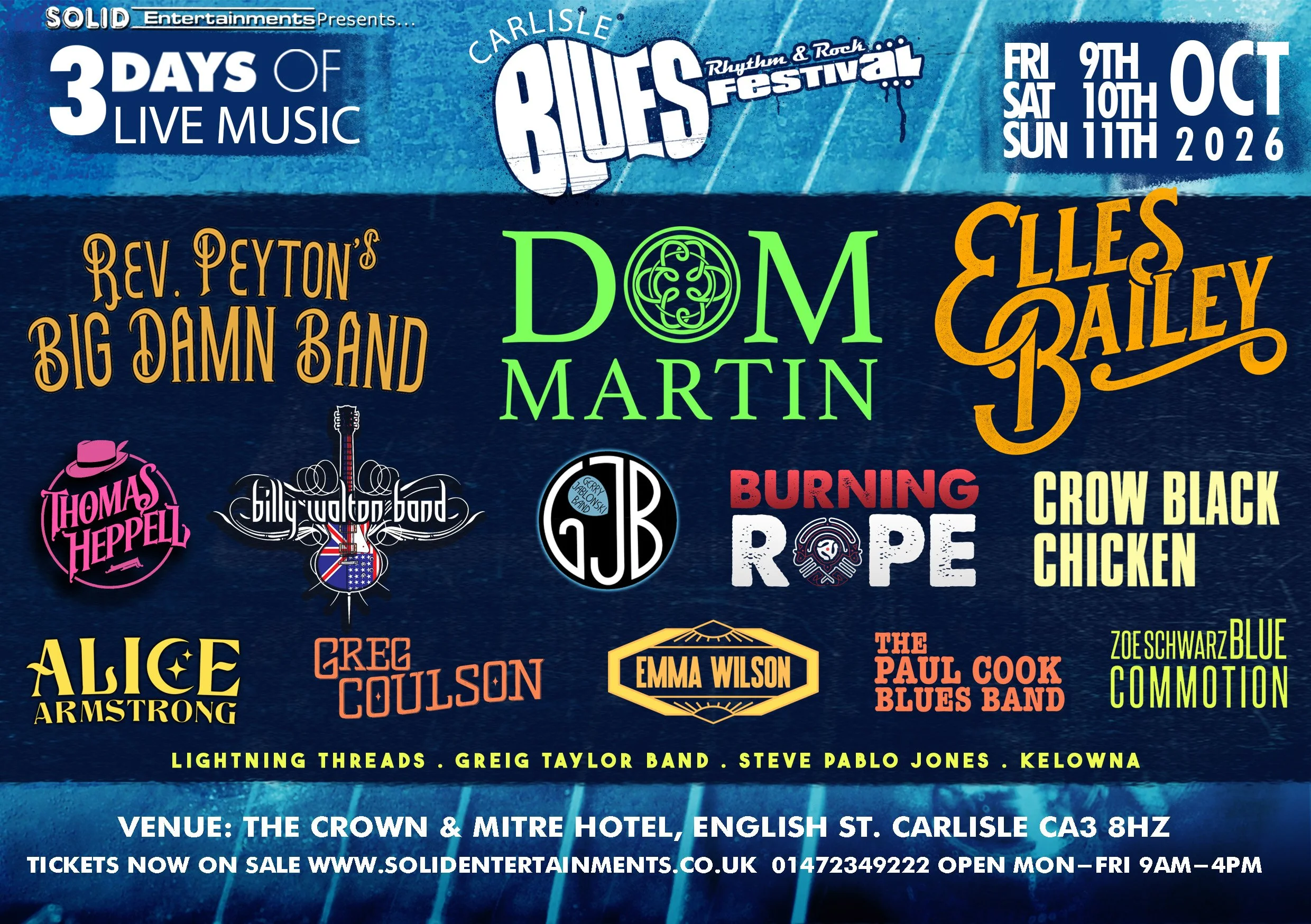 Carlisle Blues, Rhythm &amp; Rock Festival, CARLISLE CA3 8HZ
