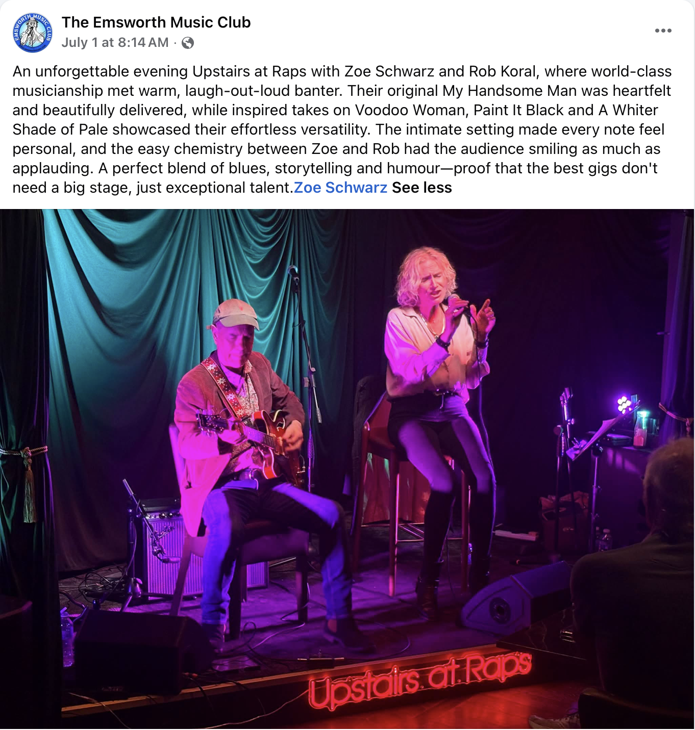 Live review - Emsworth Blues Club - 1st July 2026