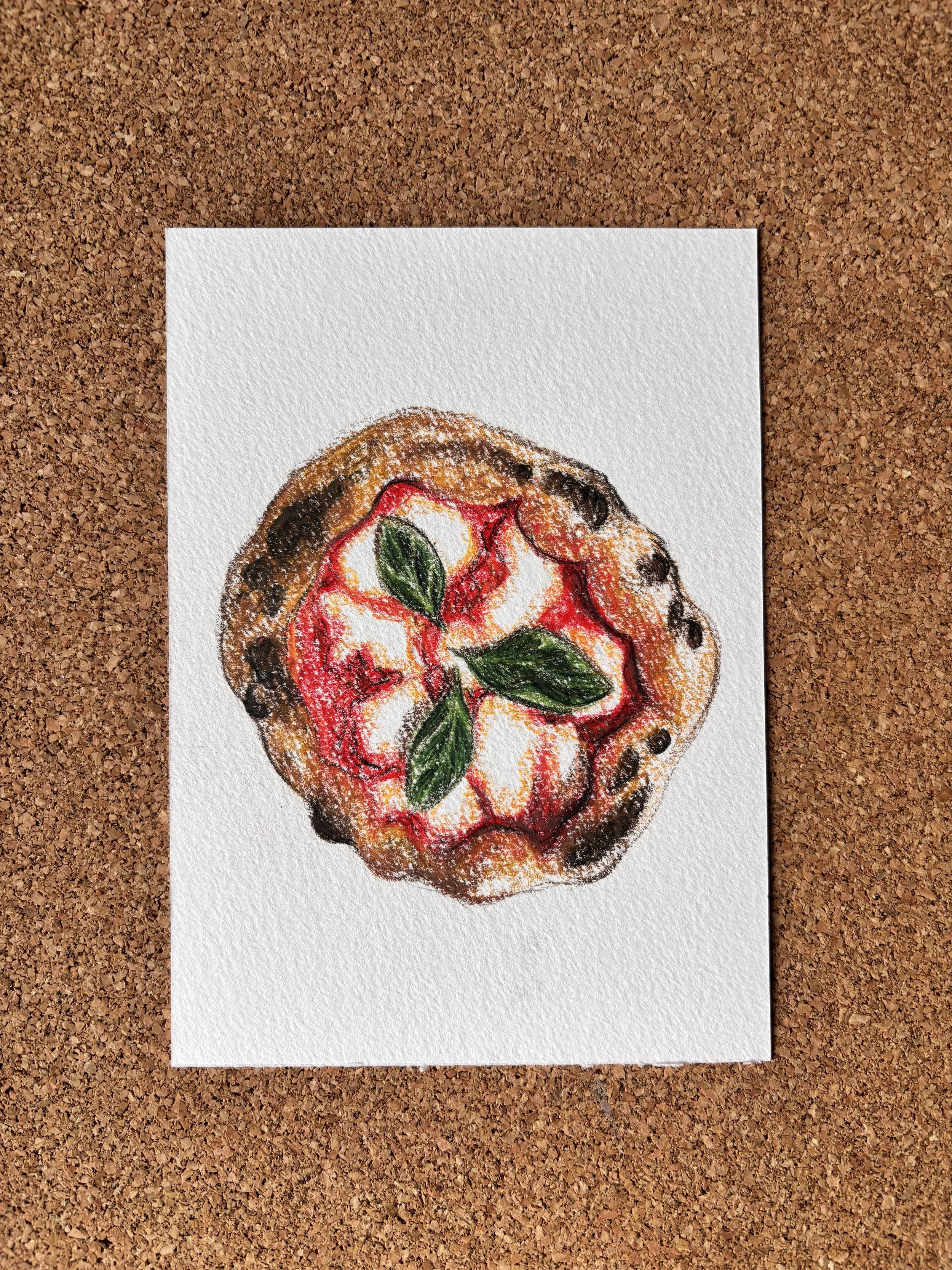 Pizza - A6 Hand-drawn Illustration