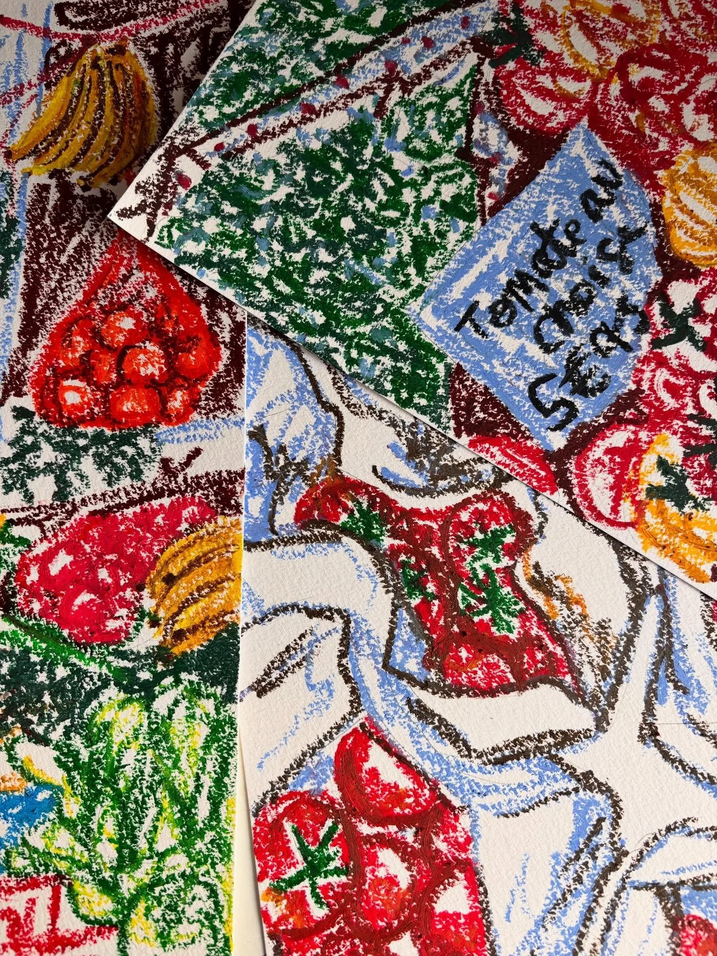 Fruit market pastels 🍏🍎🍋🍊🍇🍑🍈🥬
