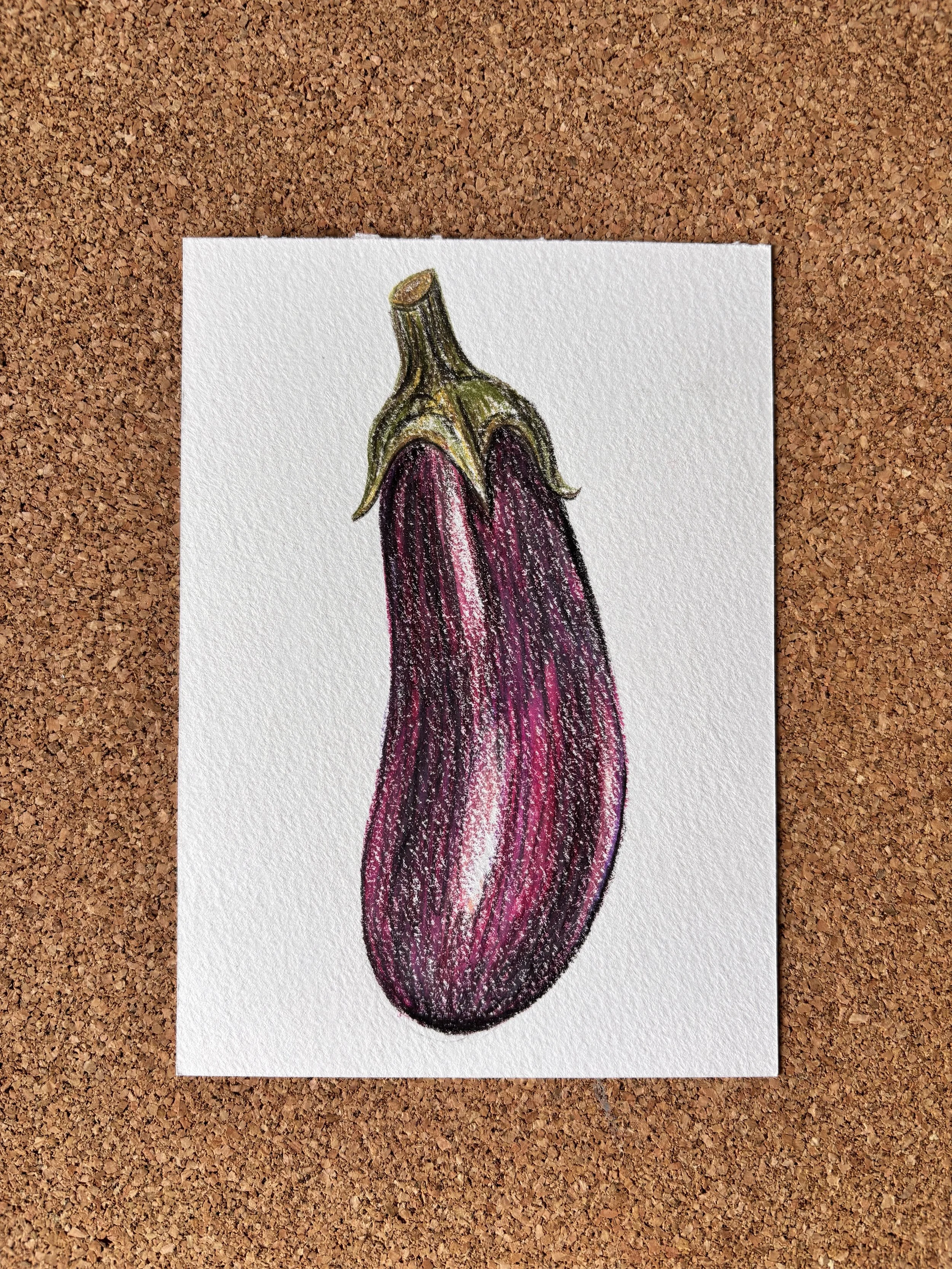 Aubergine - A6 Hand-drawn Illustration