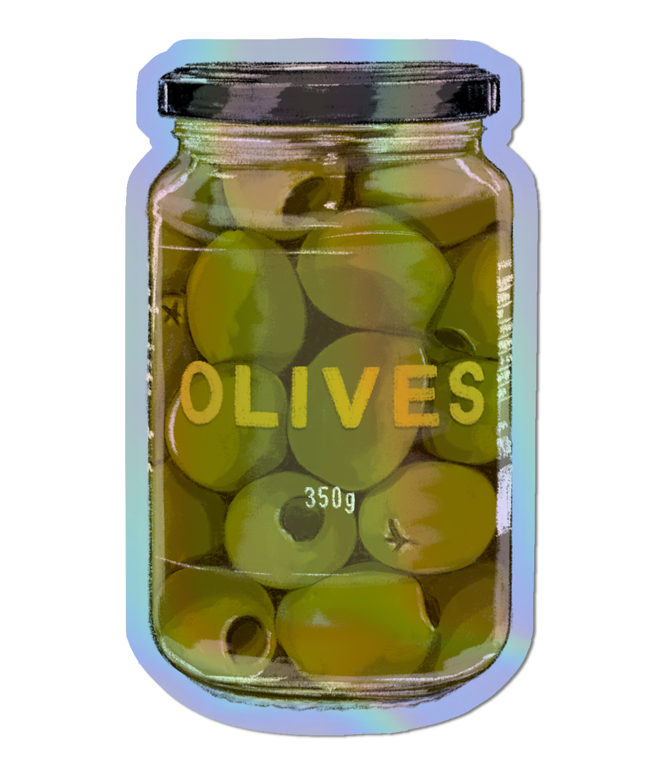 Jarred Olives - Holographic Sticker.png