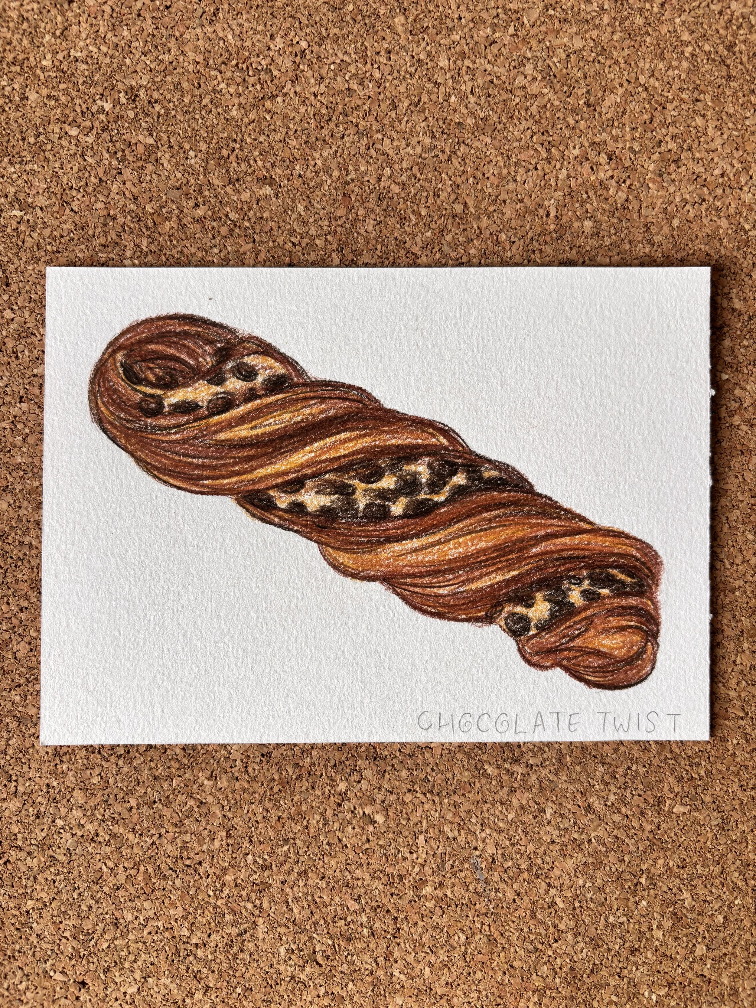 Chocolate Twist - A6 Hand-drawn Illustration