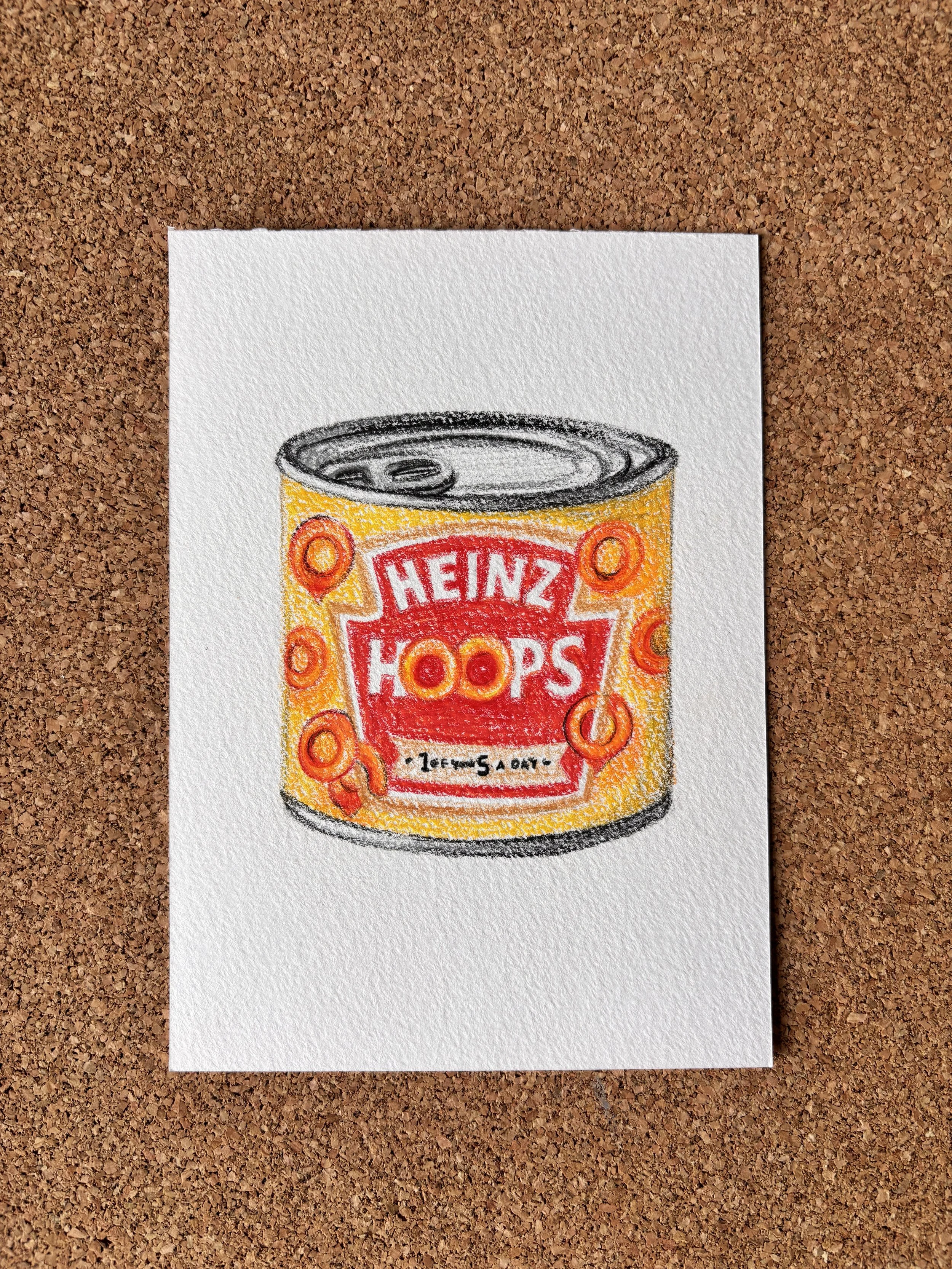 Spaghetti Hoops - A6 Hand-drawn Illustration