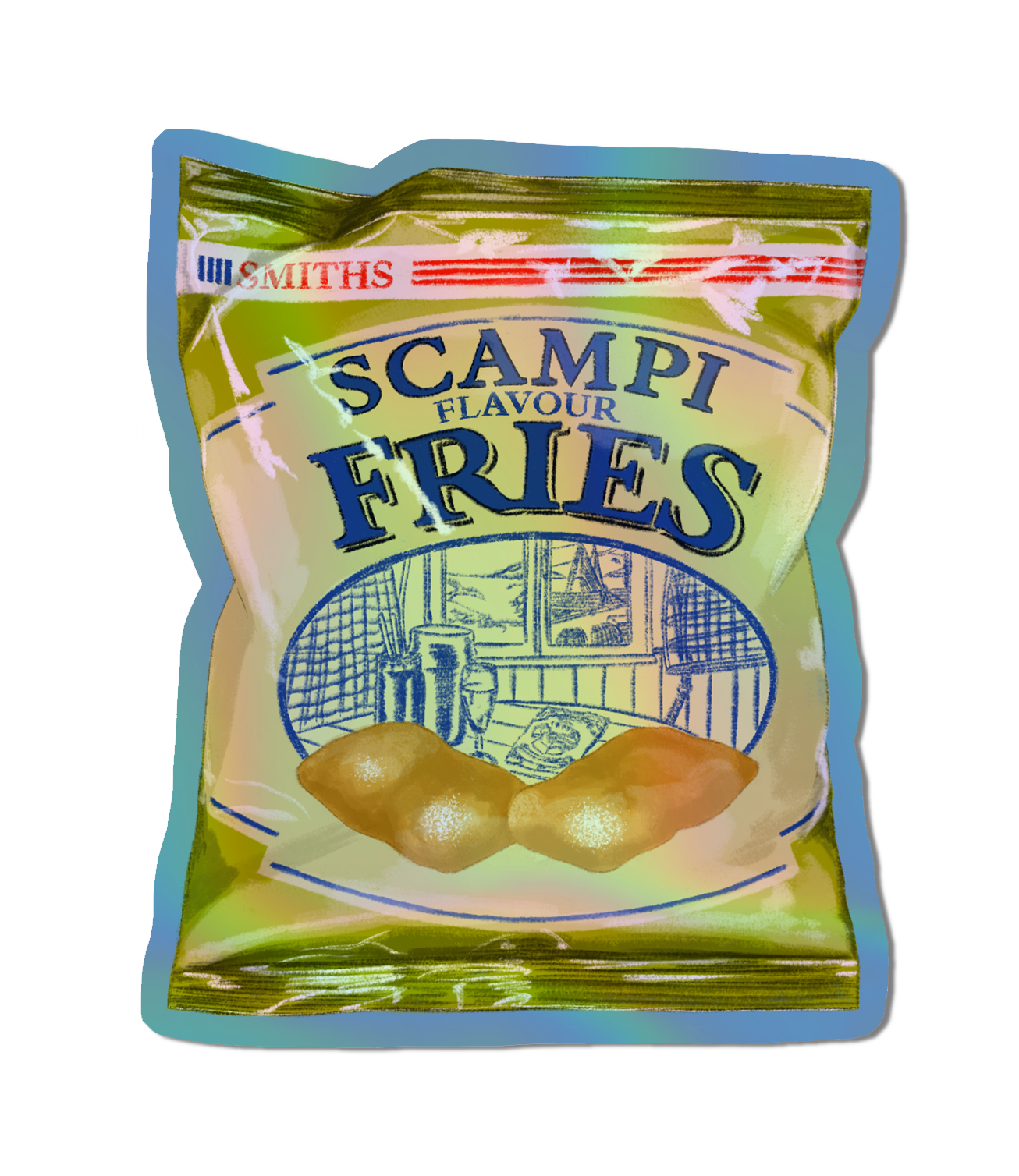 Scampi Fries - Holographic Sticker.png