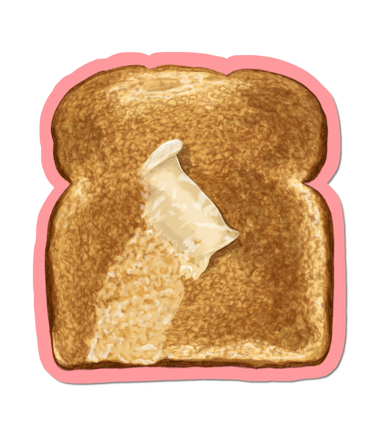 Buttered Toast - Glossy Sticker.png