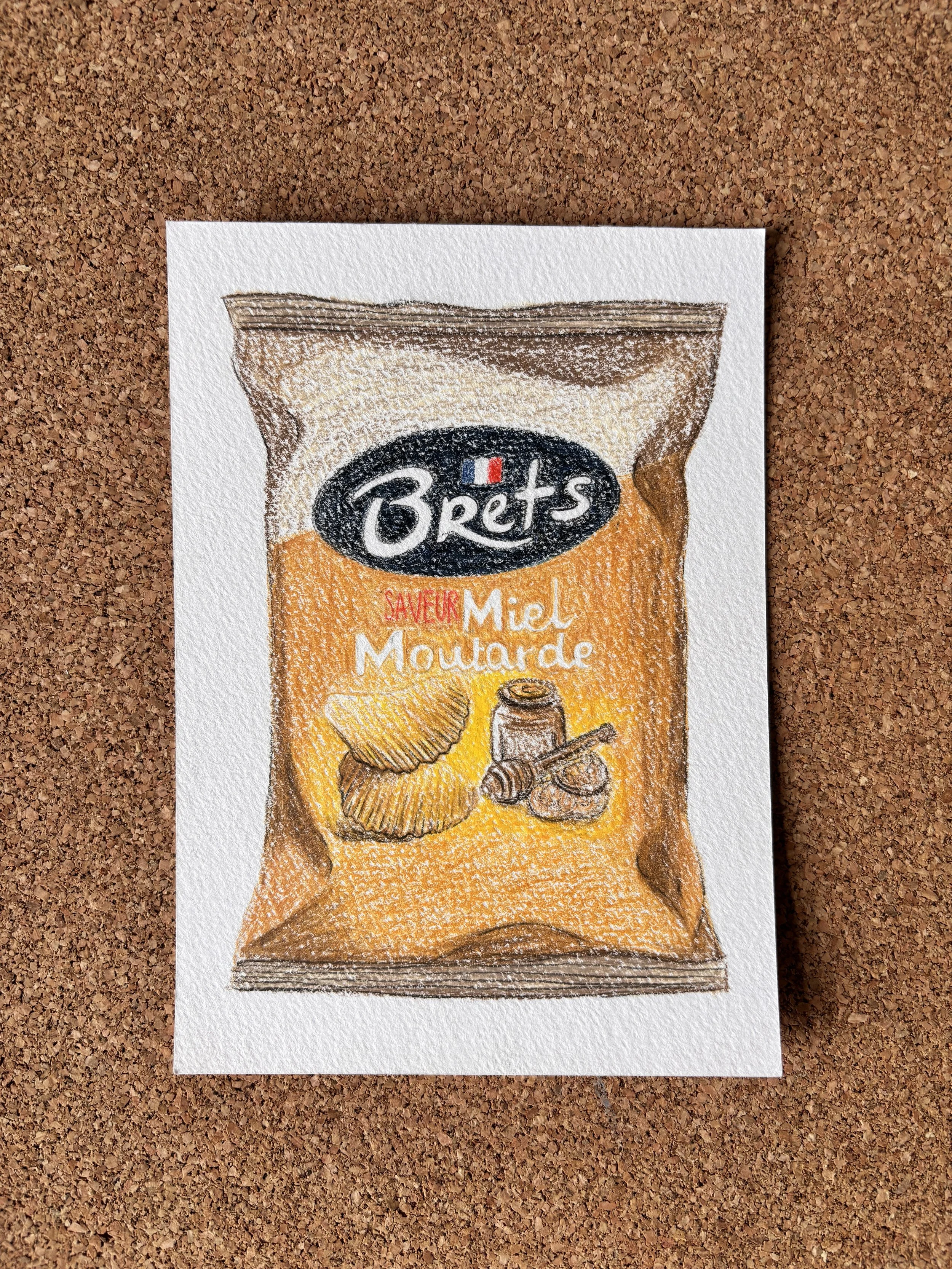 Mustard Crisps - A6 Hand-drawn Illustration