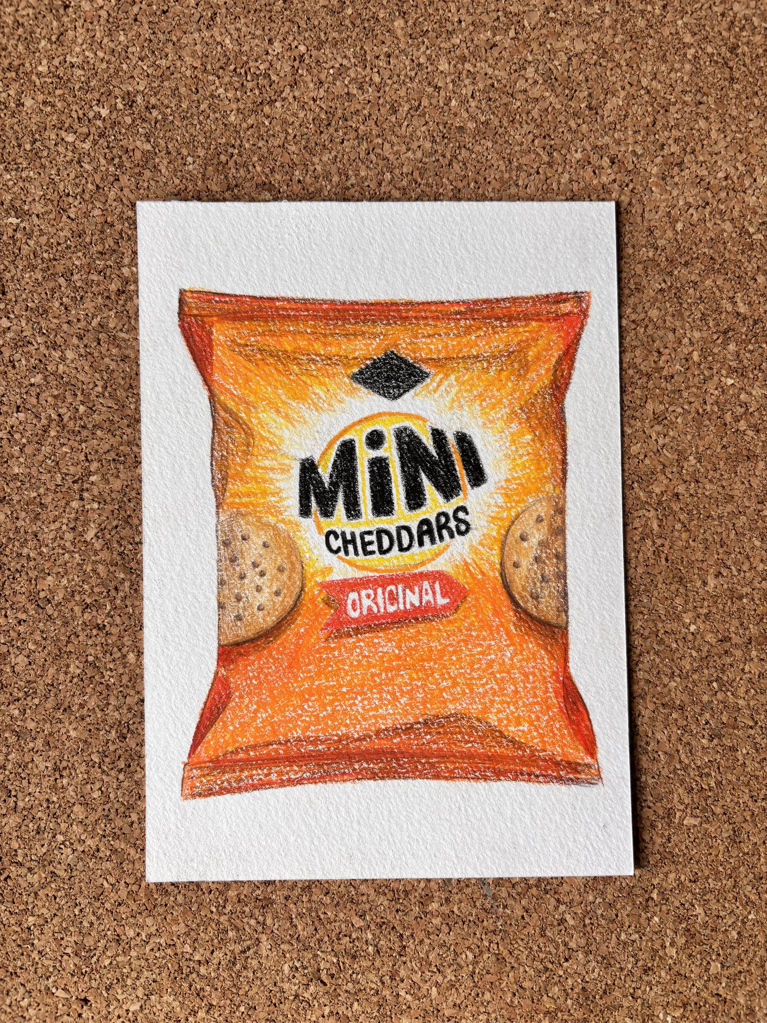 Mini Cheddars - A6 Hand-drawn Illustration