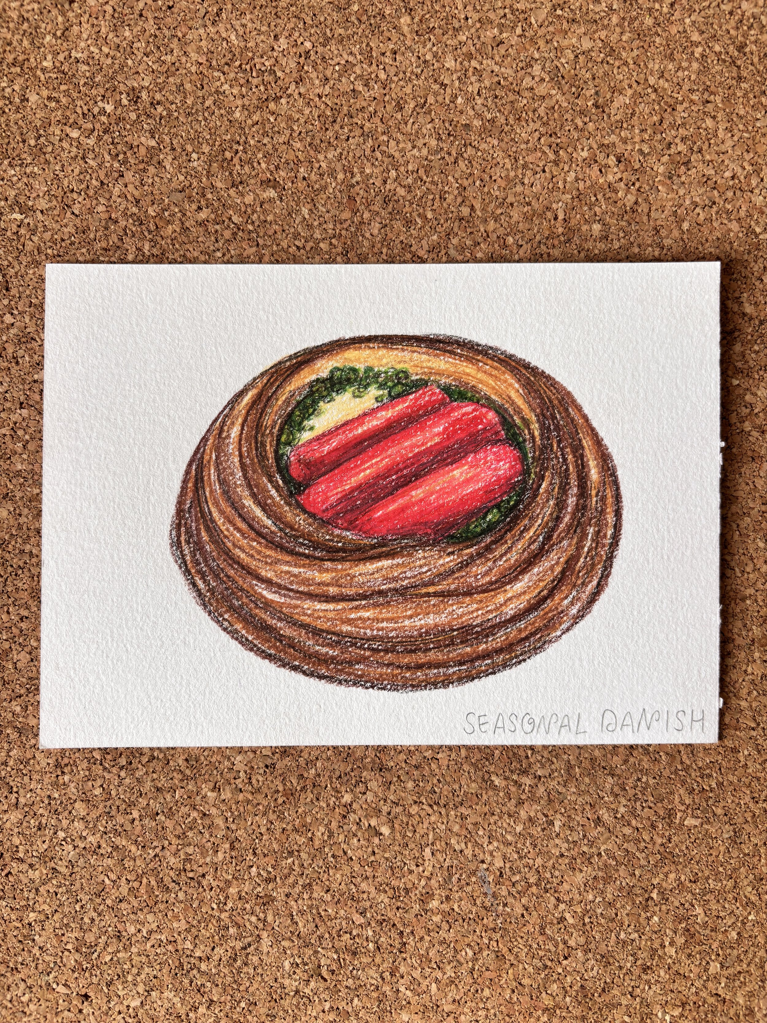 Seasonal Danish - A6 Hand-drawn Illustration