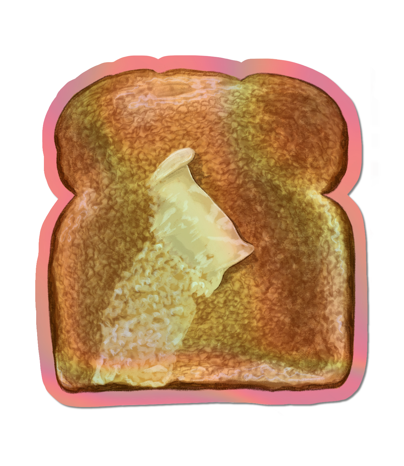 Buttered Toast - Holographic Sticker.png
