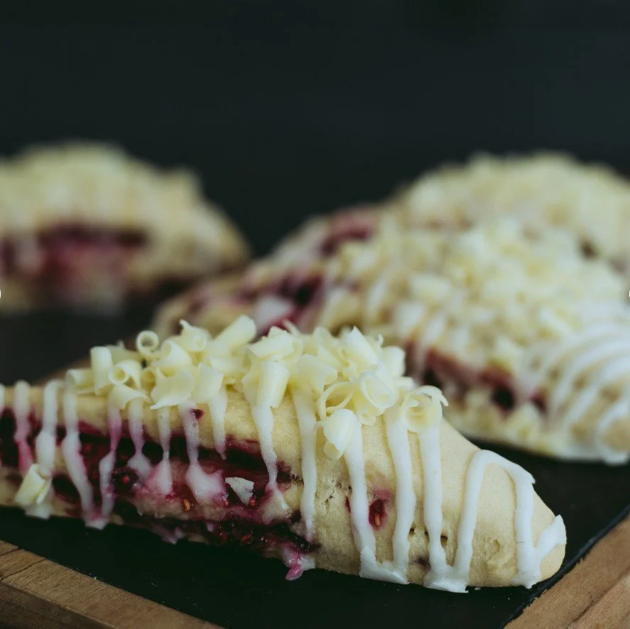 Red Raspberry White Chocolate Scones