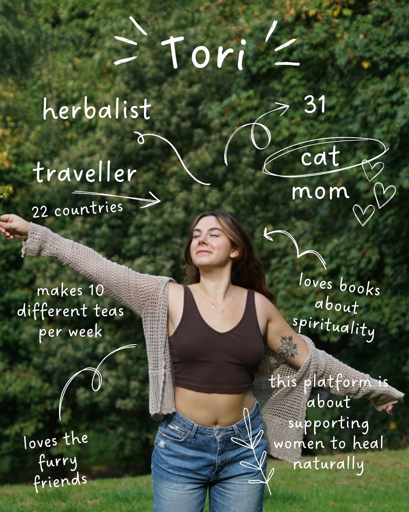 A little about me&hellip;

👋🏼 31 years old | Cat mom | Currently living in England
🌿 Clinical Herbalist student studying abroad
🧘&zwj;♀️ Yogi &amp; Reiki healer
💍 Getting married this September in Italy&mdash;where my roots are 🇮🇹
🍵 Lover of 