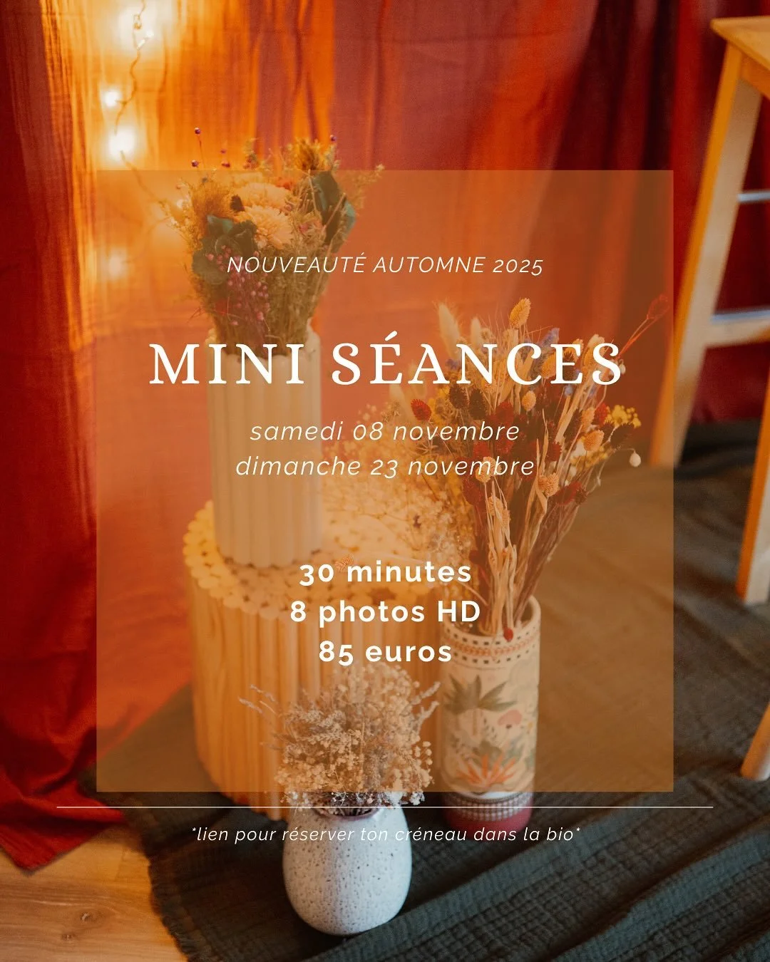 Vous vous souvenez du r&eacute;el ? Ou je pense &agrave; vous mes petits frileux ? Eh bien votre r&ecirc;ve devient r&eacute;alit&eacute; ✨

Bienvenue aux mini s&eacute;ances d&rsquo;automne, un endroit chaleureux, intimiste, cocooning pens&eacute; r