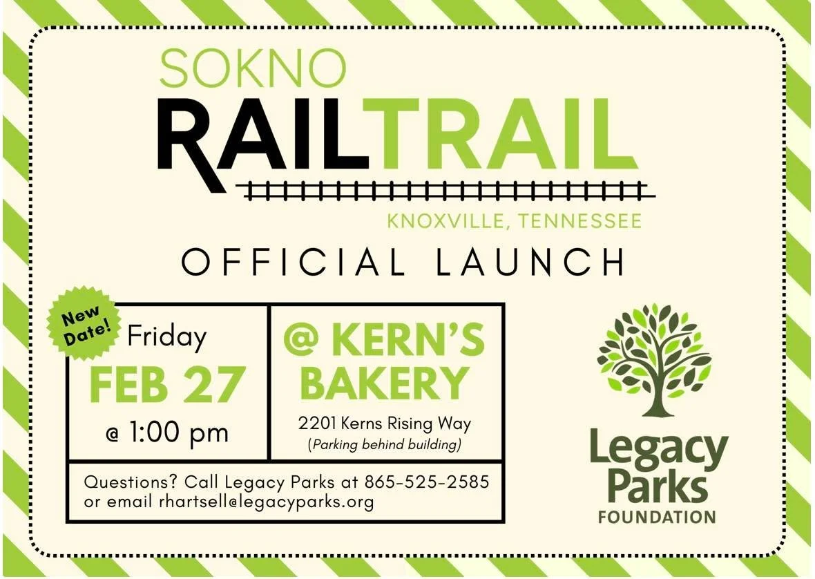 Neighbors&mdash;come out and celebrate the official launch of the SoKno Rail Trail! @legacyparks 
This is an exciting step forward for Knoxville. Hope to see you there!
 #KnoxvilleCommunity #PlanSmartGrowStrong