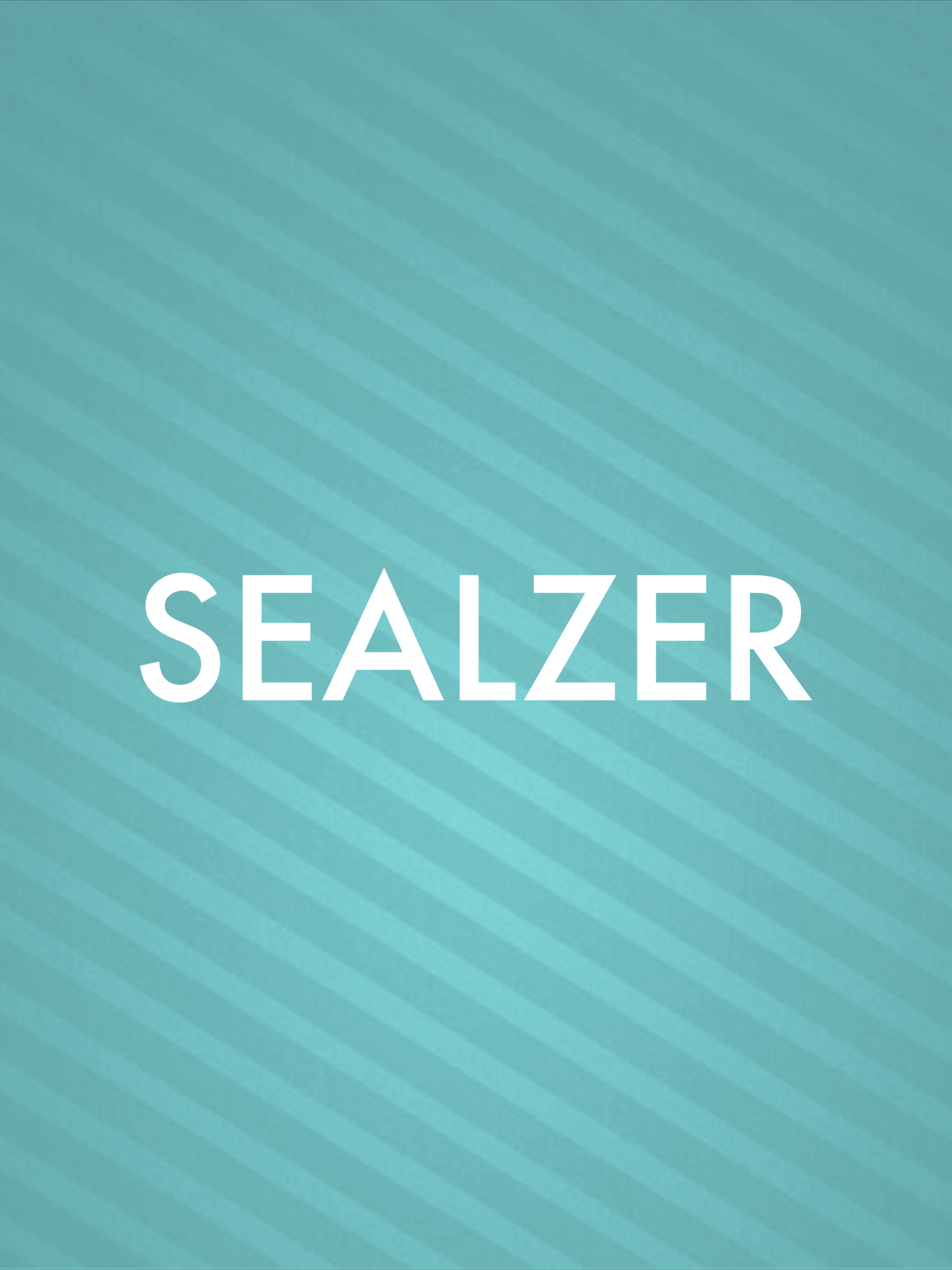 Blue background with diagonal stripe pattern and the word 'SEALZER' in white capital letters in the center.