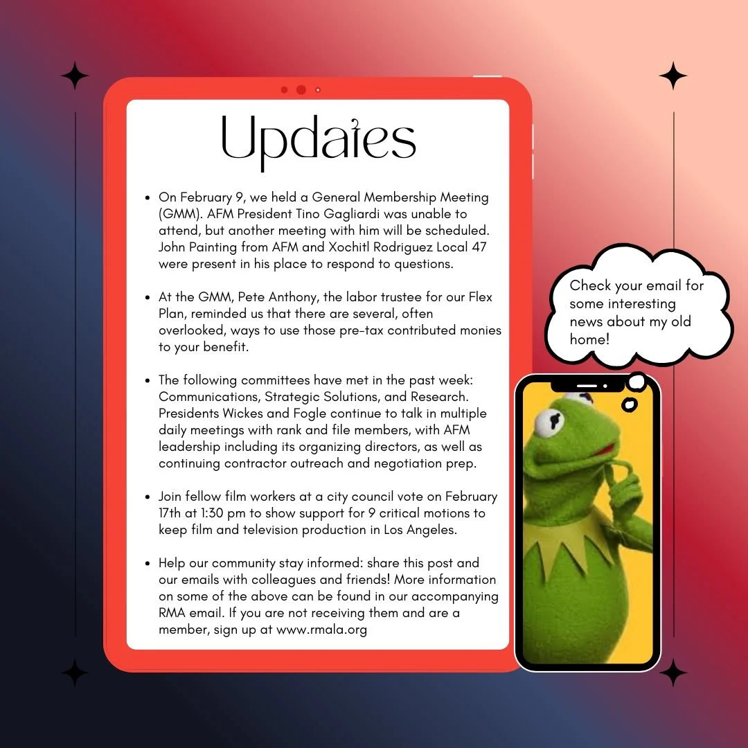 Want to know what&rsquo;s been going on at RMA Los Angeles?
Check out the bullet points below for a quick overview!  Don&rsquo;t forget to check your email for a more detailed overview.