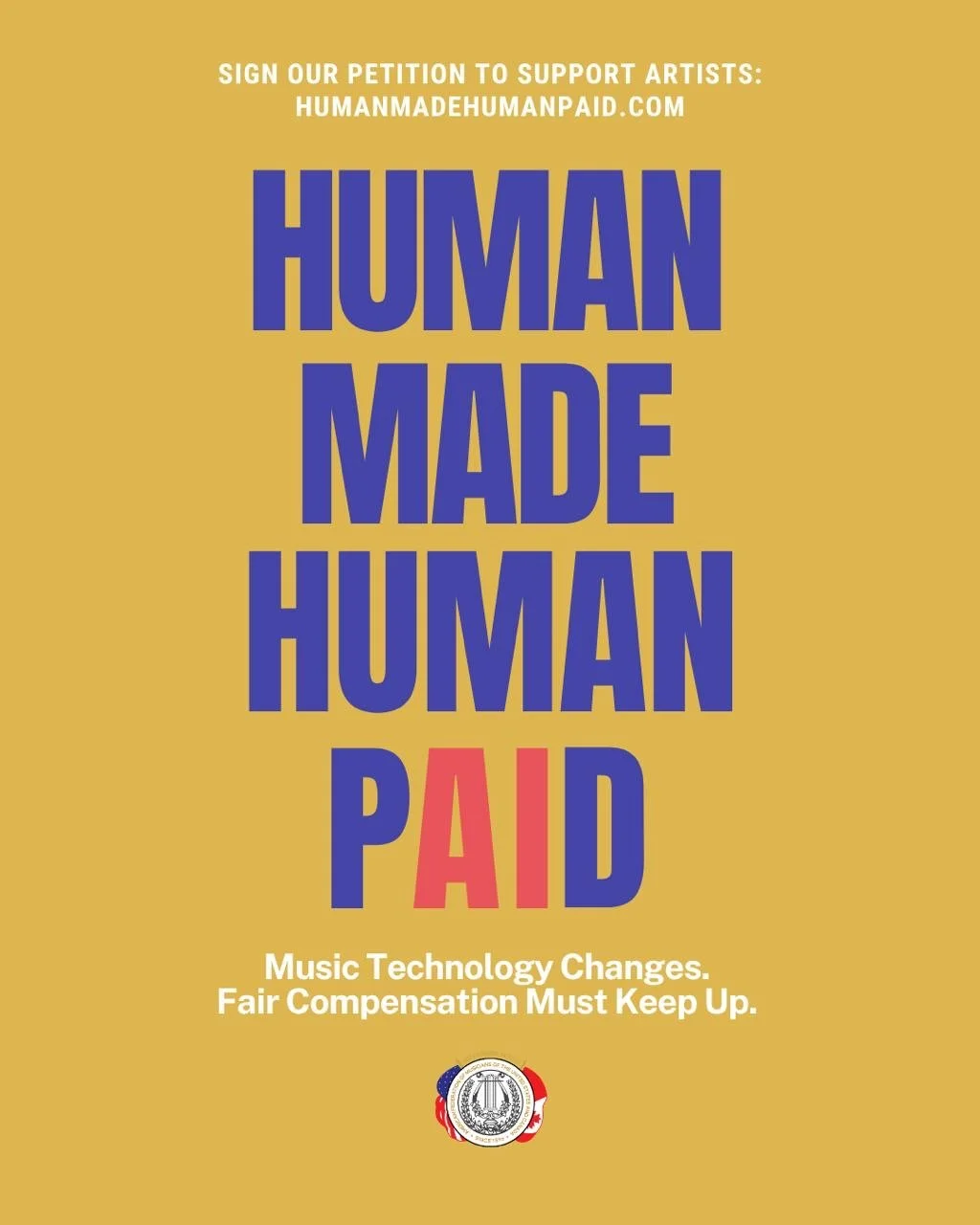 The future of music must belong to the people who make it. Musicians demand CONSENT, CREDIT, and COMPENSATION when our work is used for AI development and music generation. 

Sign The Petition to Support Artists: HUMANMADEHUMANPAID.COM 🔗in bio

#HUM