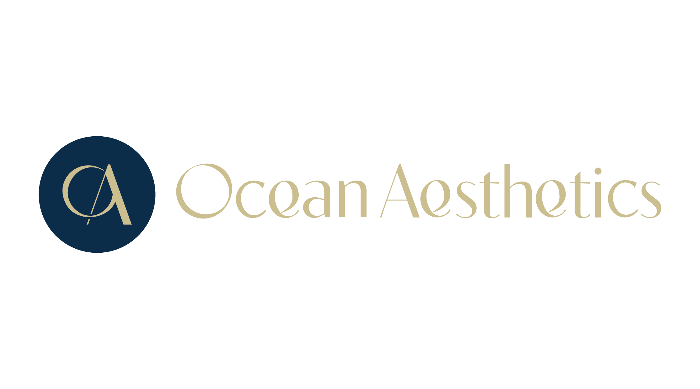 Logo with stylized initials 'OA' in a circle and the text 'Ocean Aesthetics.'