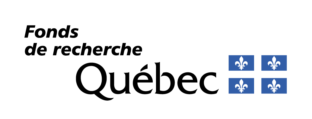 The Canadian flag with four blue flags displaying a white fleur-de-lis symbol.