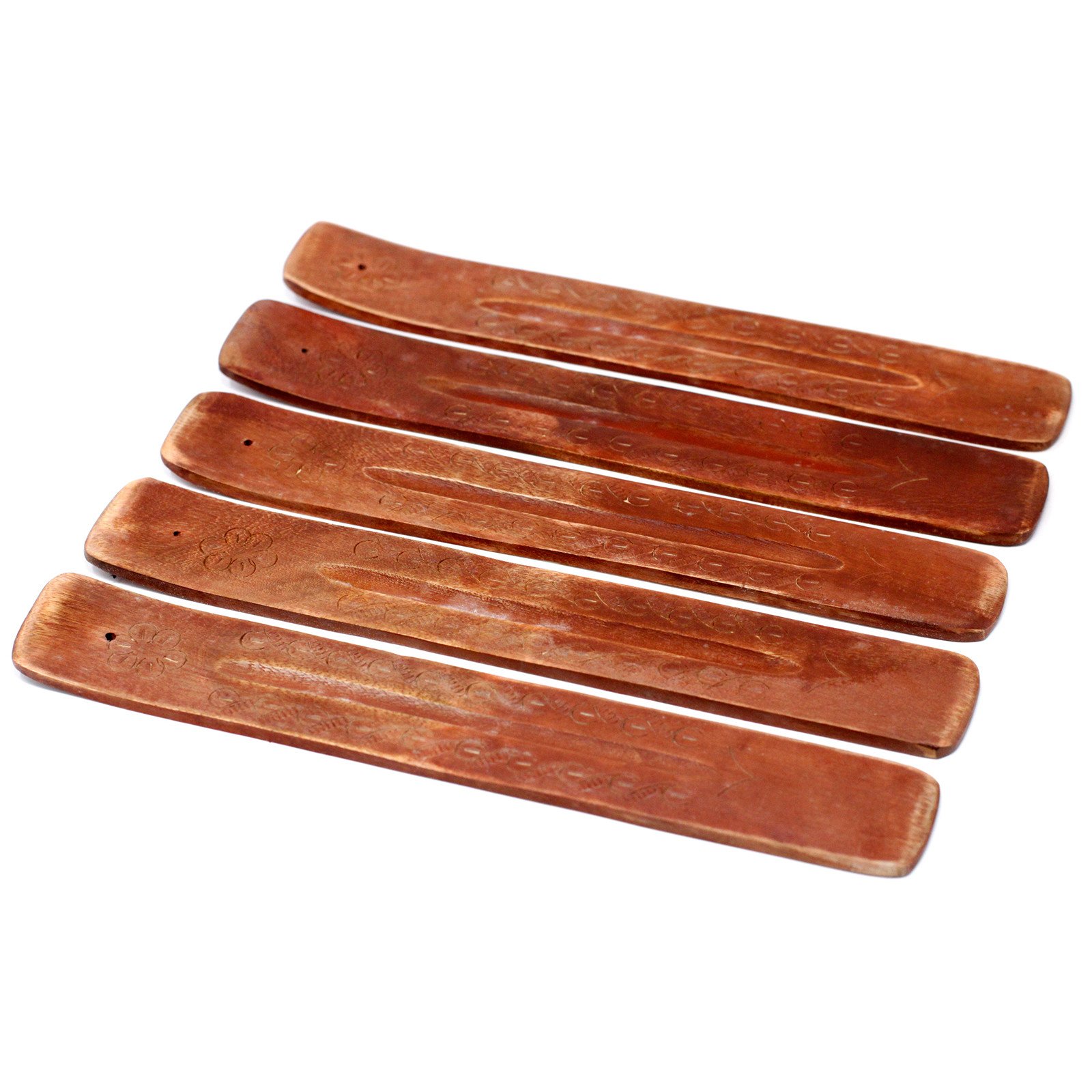 mango wood incense stick holder flower design