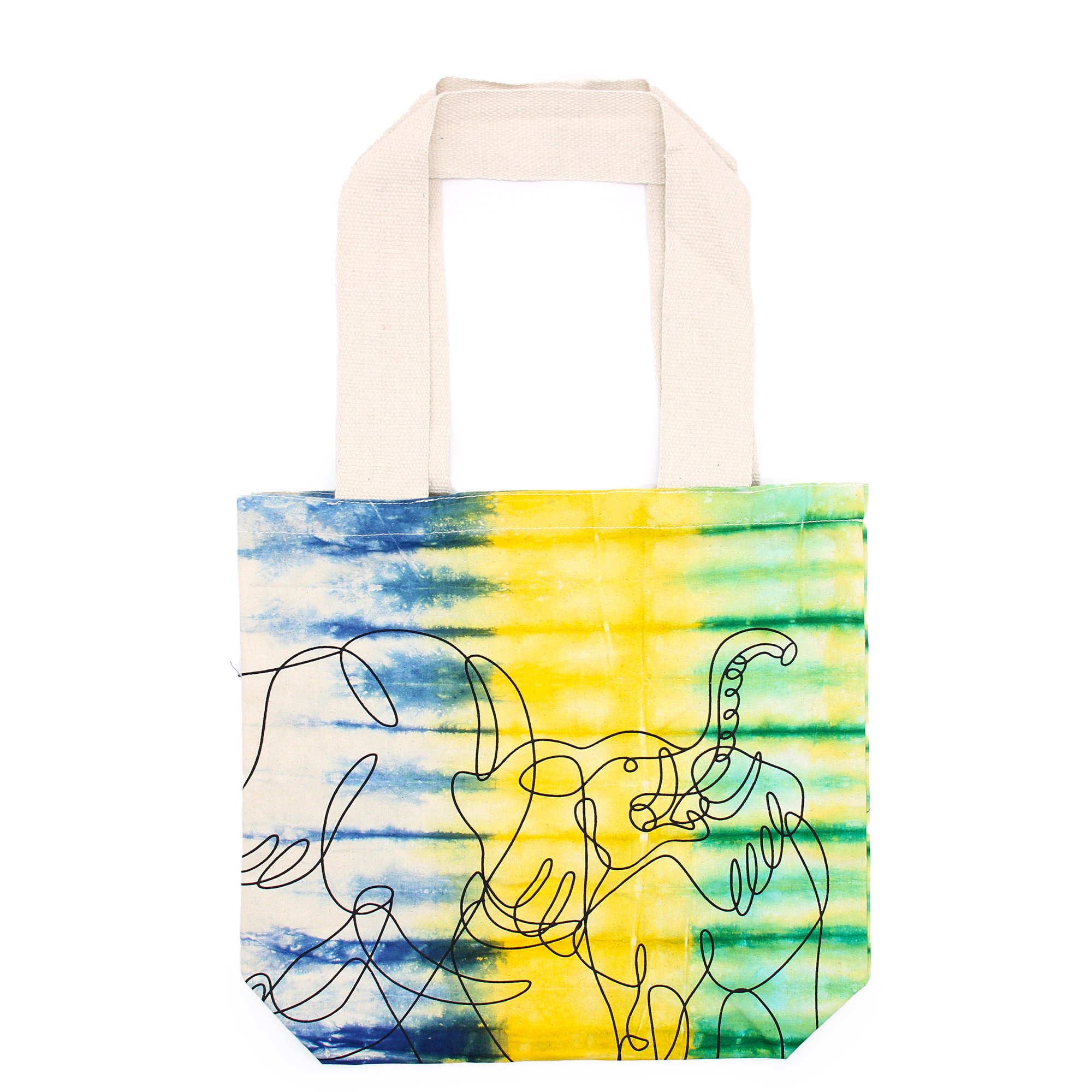 Elephant Design Tie Dyed Cotton Tote Bag.jpeg