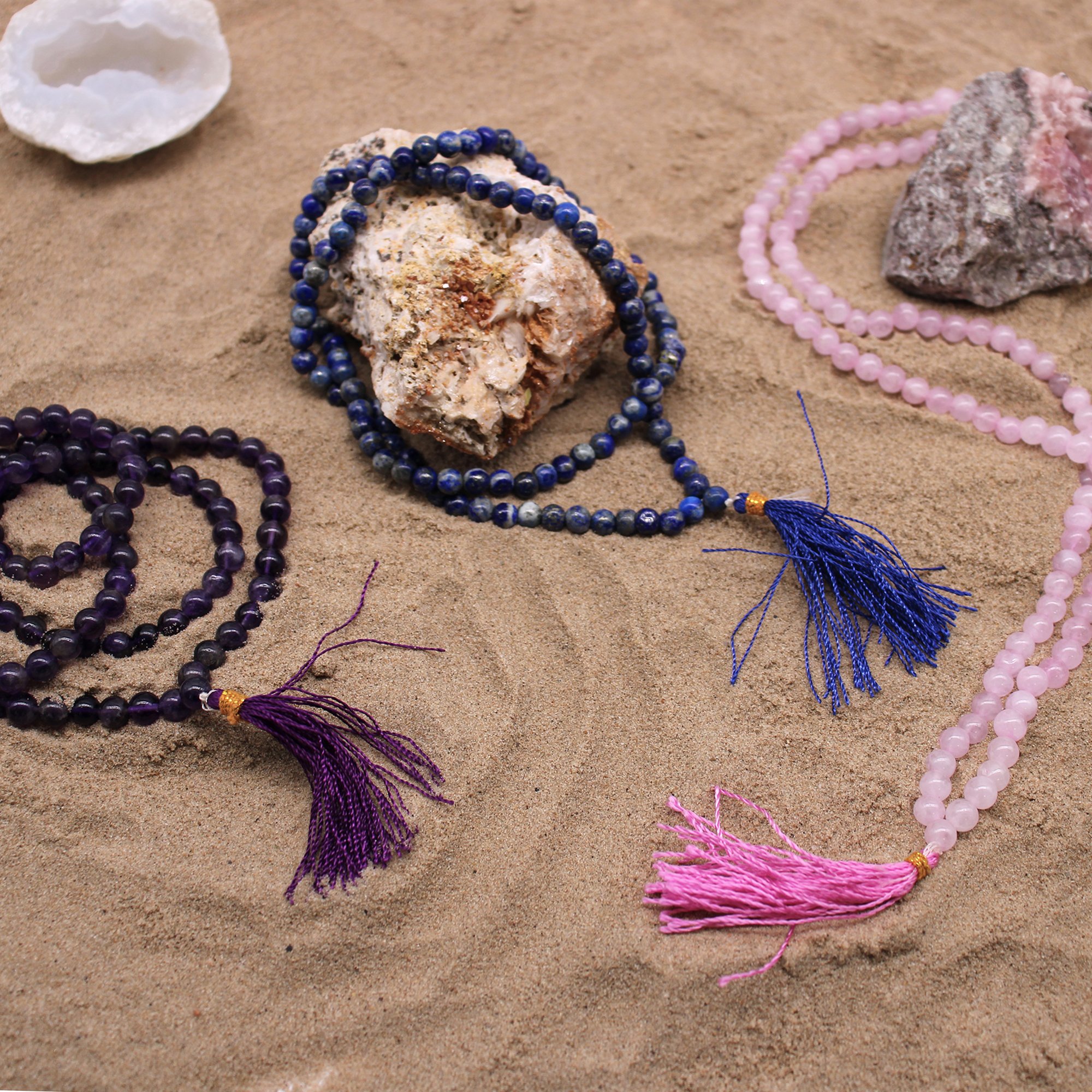Indian Gemstone Mala Beads