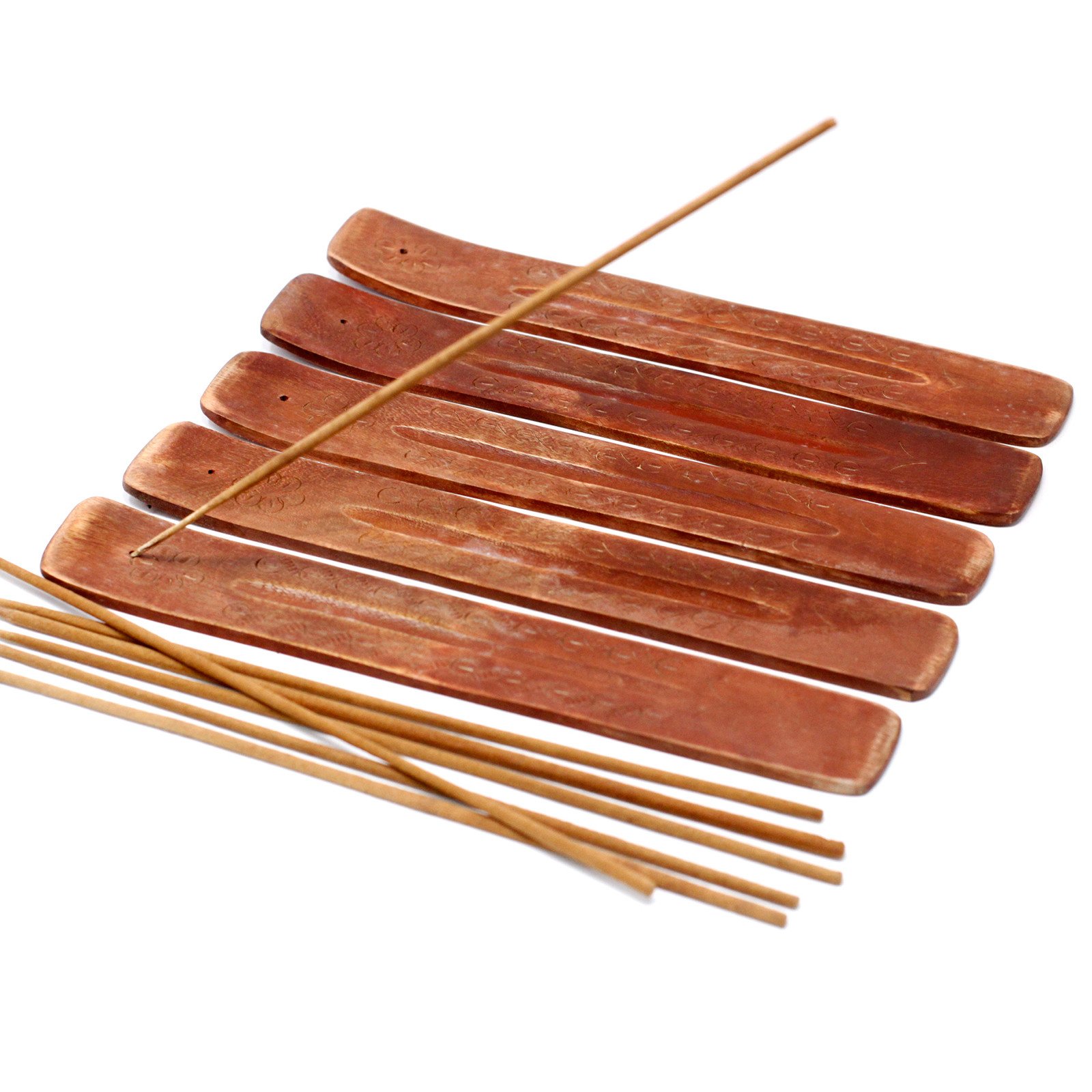 mango wood incense stick holder flower design 2