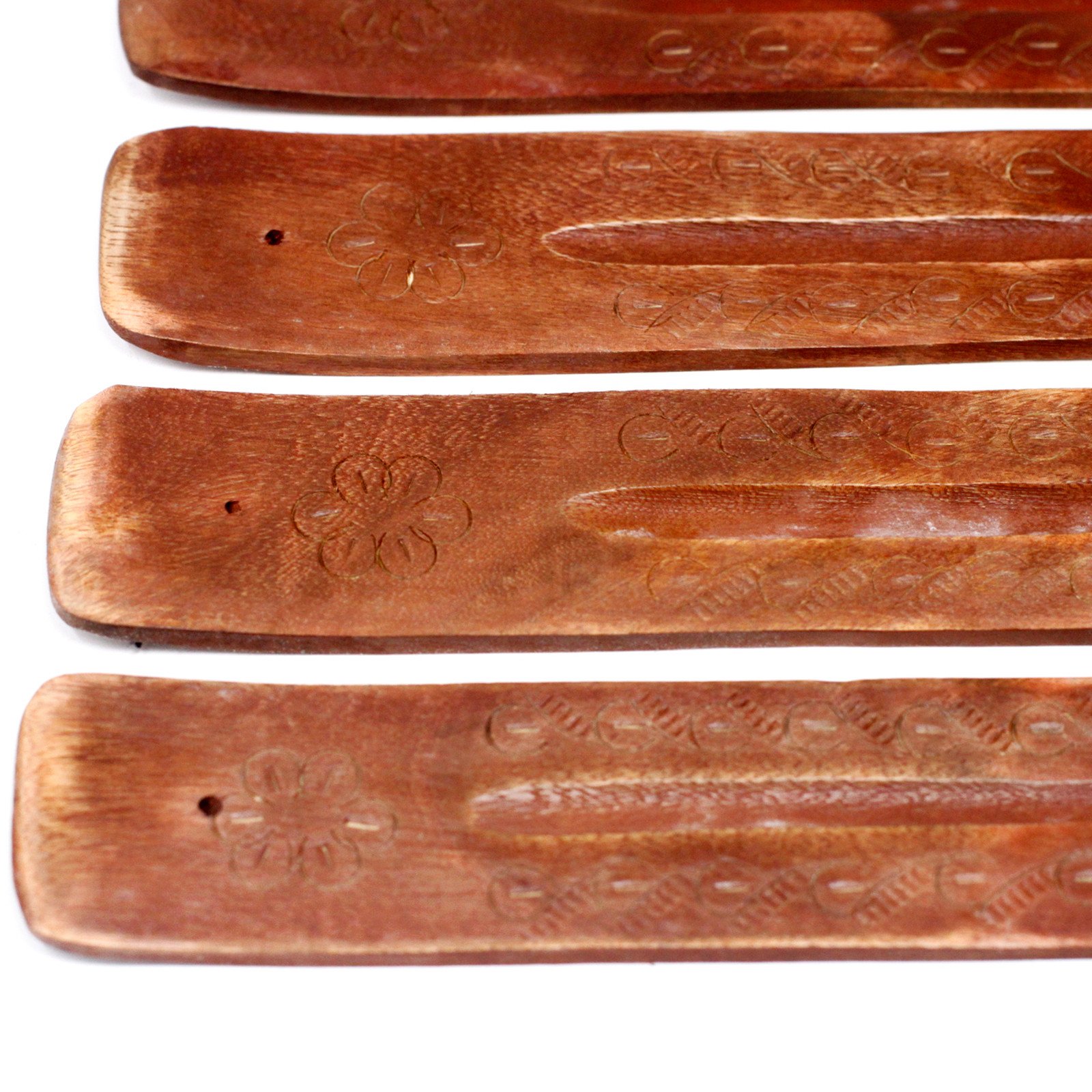 mango wood incense stick holder flower design 3