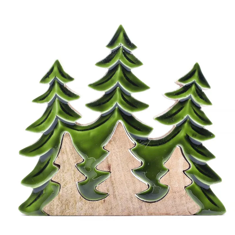 Three Trees 3D Wooden and Enamel Decoration Lost in the Forest Image 1.jpeg