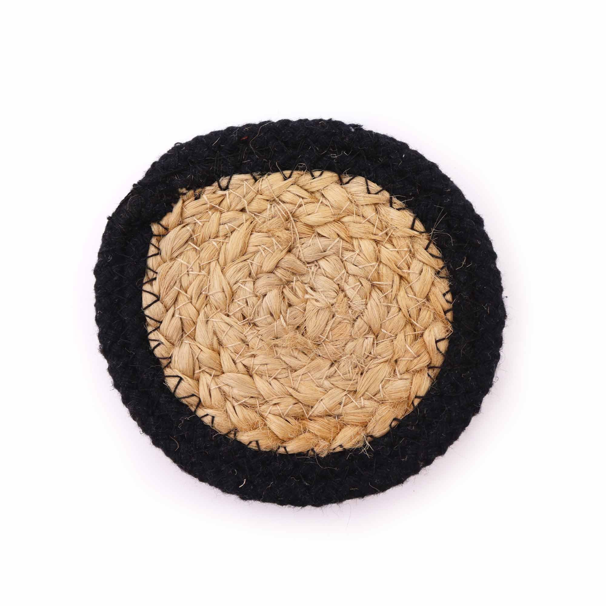 Jute and Black Coaster