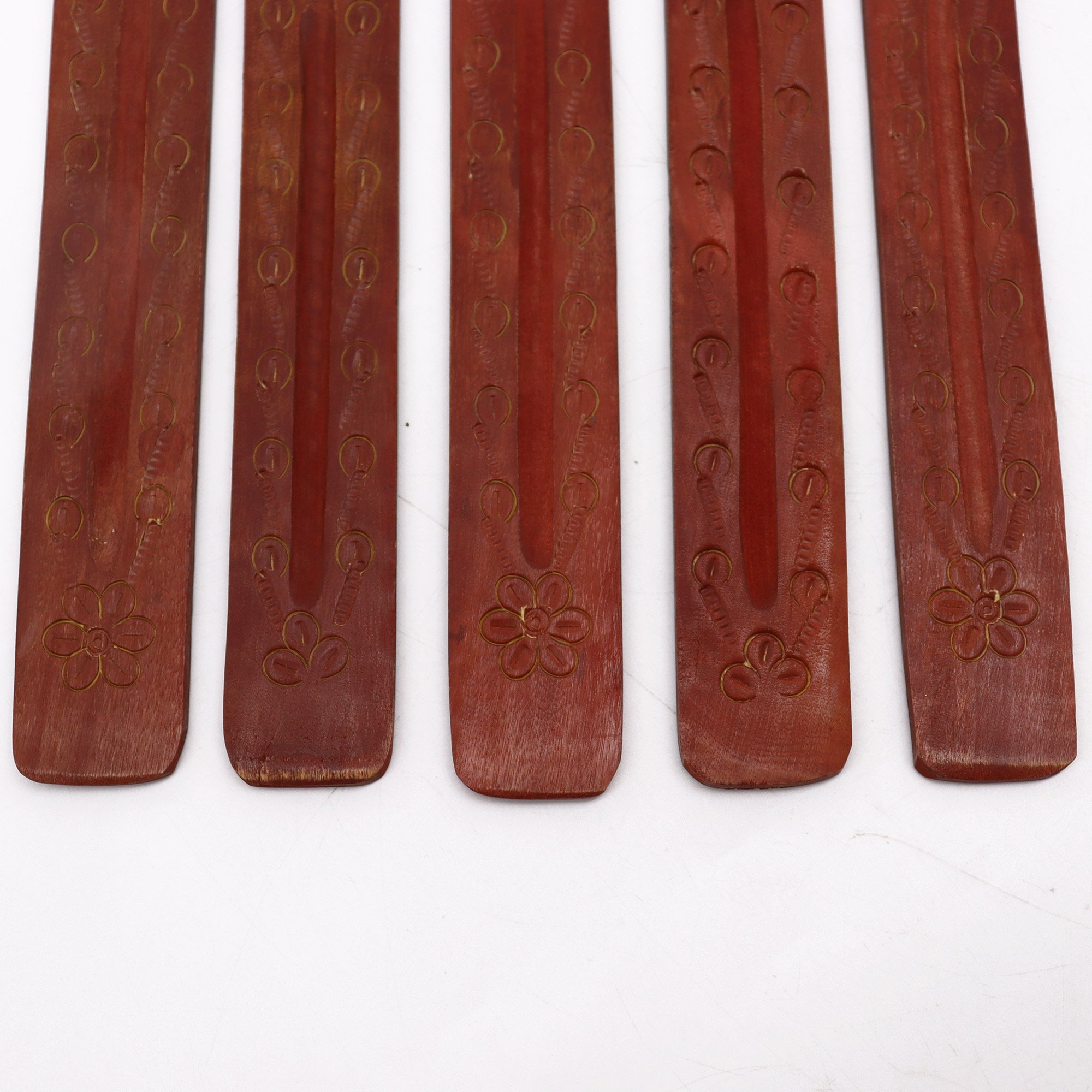 mango wood incense stick holder flower design 5