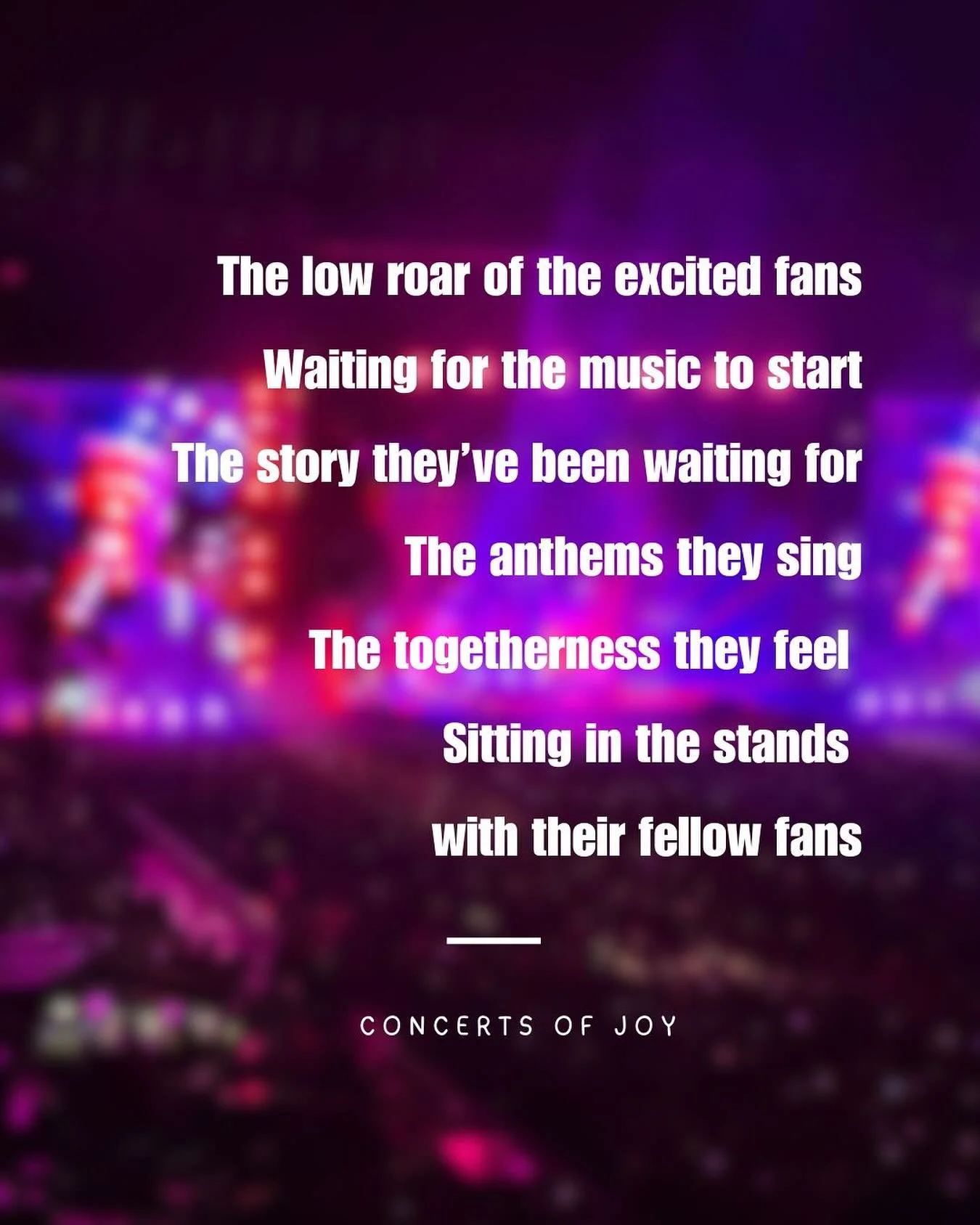 What concert memory lives rent-free in your head? Share it below.

That moment before the first note drops - pure anticipation

The low roar of excited fans. The story they've been waiting for. The anthems they'll sing together.

In the stands with f
