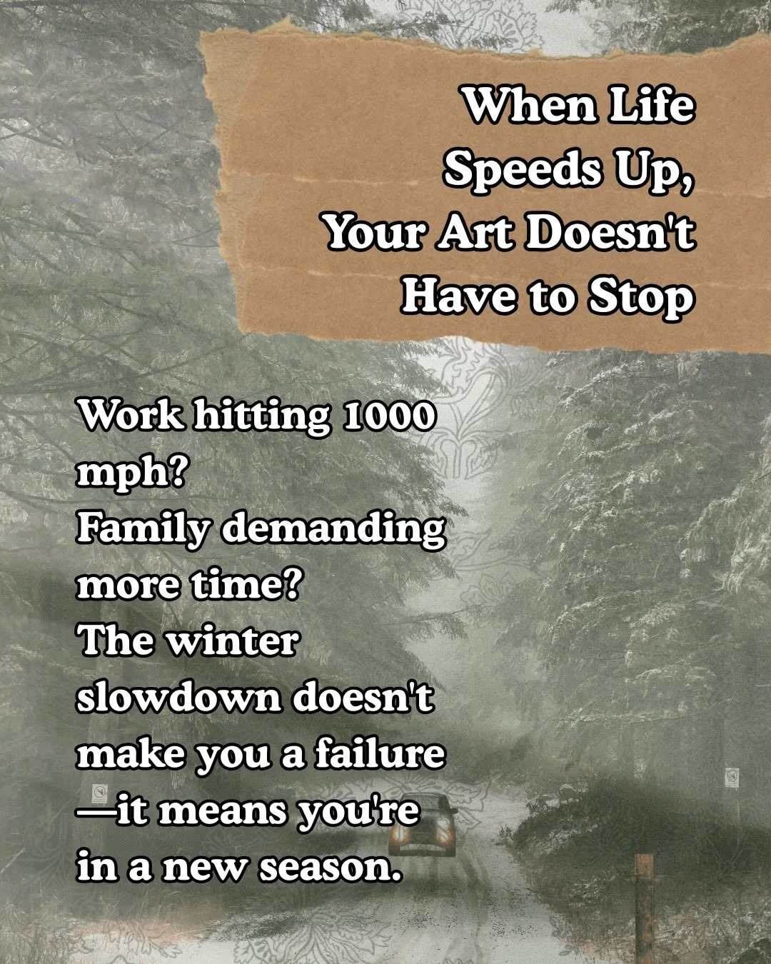 Feeling the winter slowdown? Your creative life doesn't have to stop&mdash;it just enters a different season. Here's how to stay creative when life gets chaotic. 🌨️

Swipe through for 3 strategies that help you document, learn, and grow even when yo