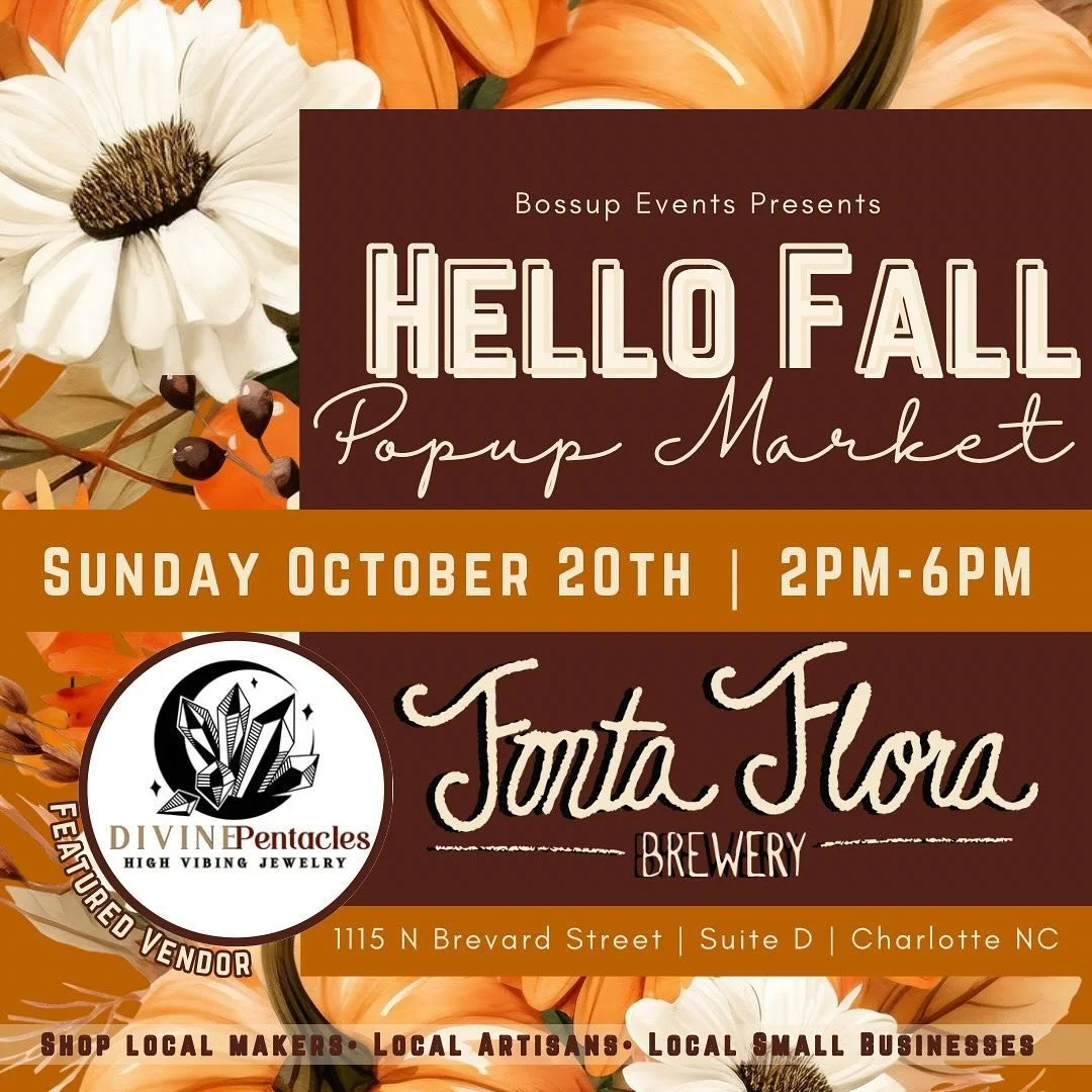 Because ONE just isn&rsquo;t enough 😏. Divine Pentacles will be popping up, at yet, ANOTHER event hosted by @bossup_events 🤝🏾💫! Meet us at @fontaflora_clt ! 🍻🍂✨ 

 Date: October 20, 2024 
⏱️: 2 PM - 6 PM 
📍Location: Fonta Flora Brewery
1115 N.