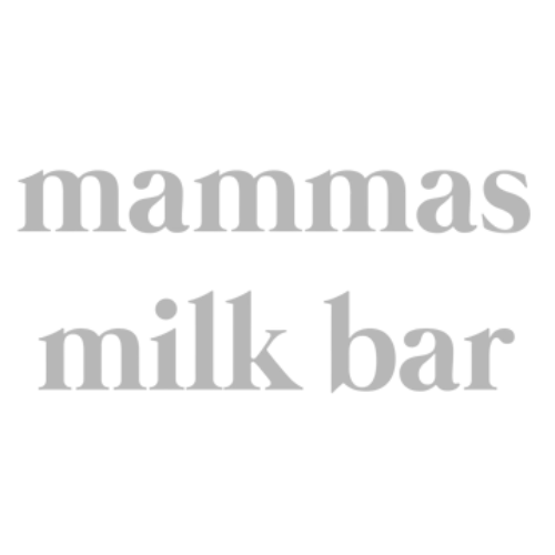 Text reading "mammas milk bar" on a black background.
