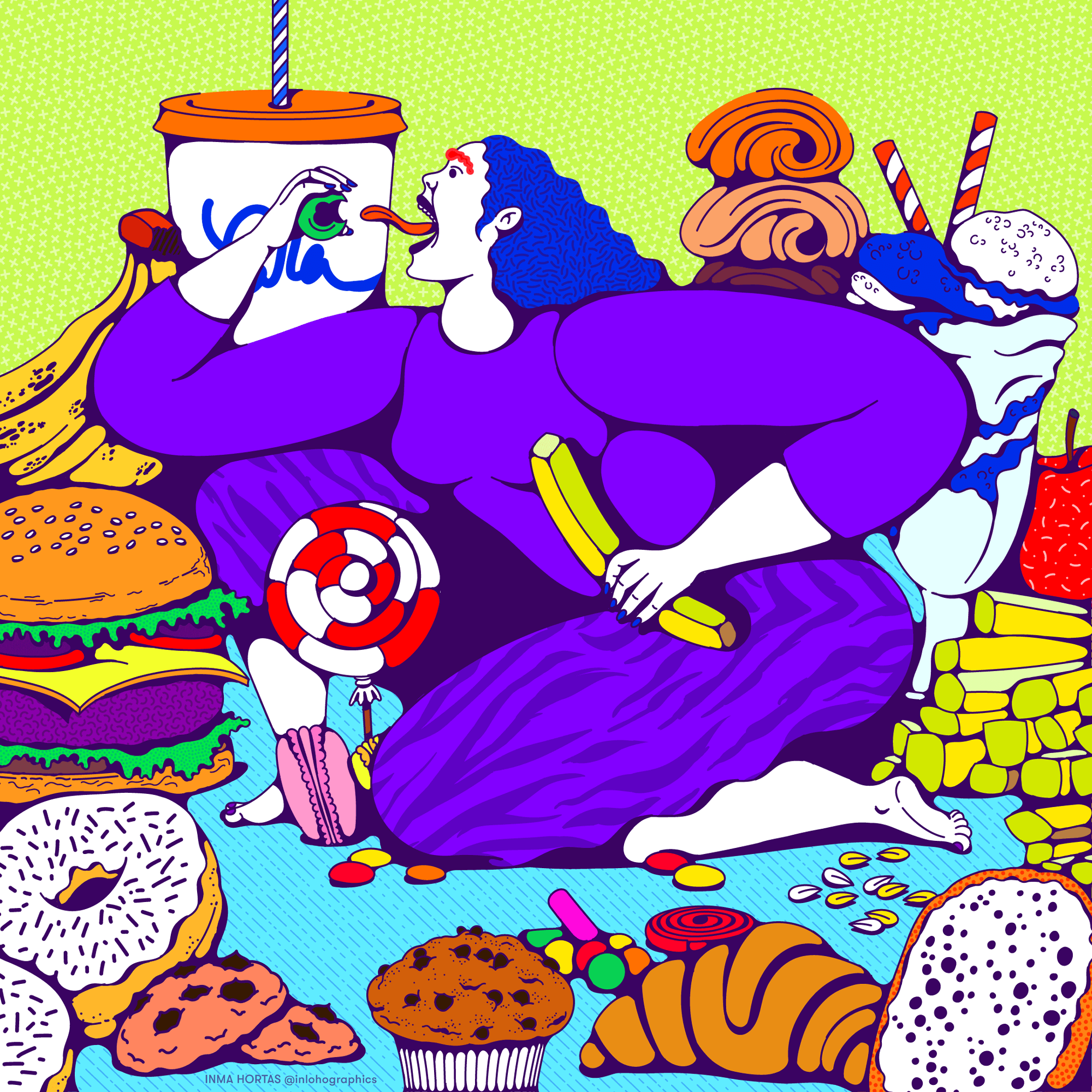 'Signs You’re Stress Eating' for The Girlfriend from AARP (Copyright © Inma Hortas, 2023)