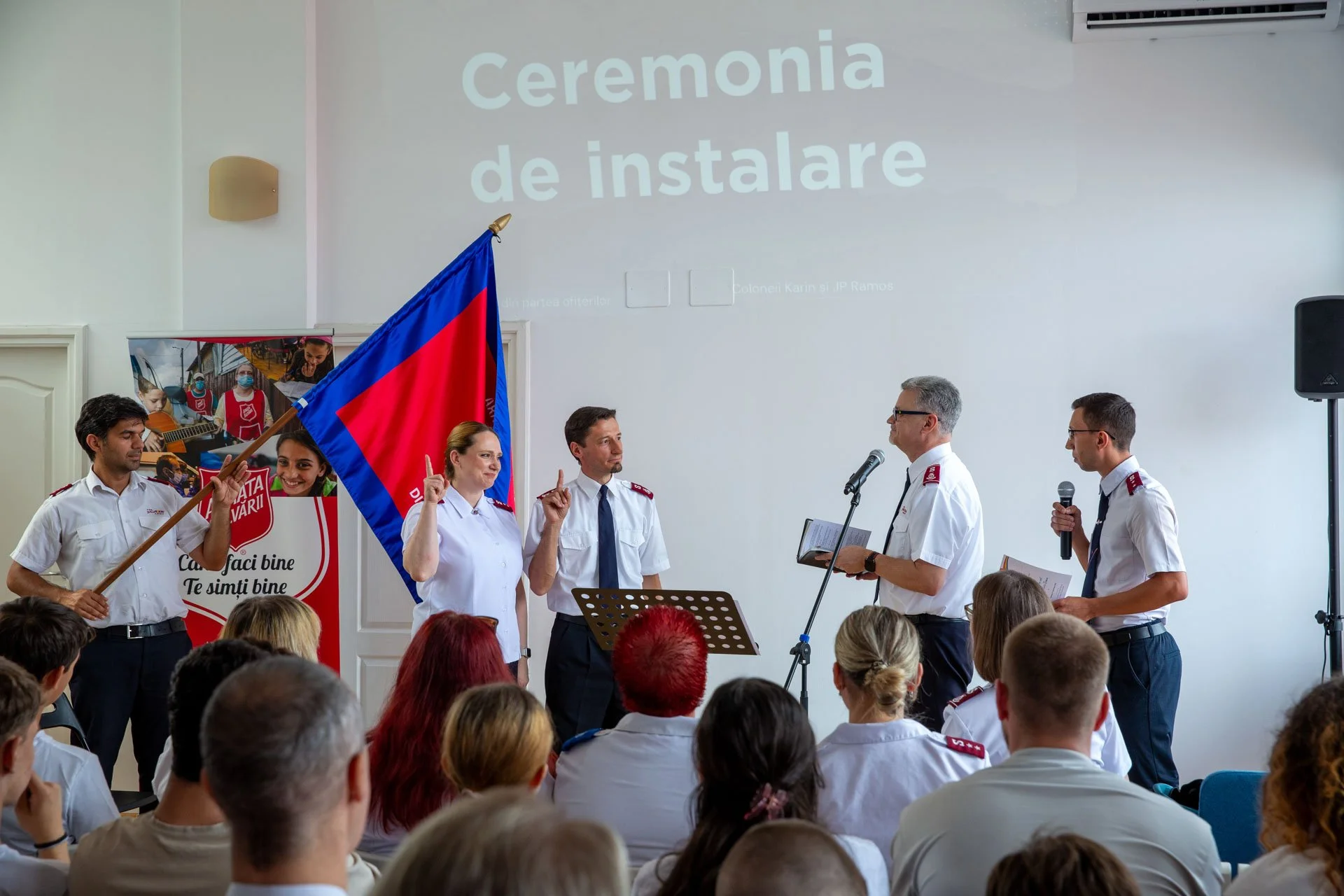 Instalarea Noilor Lideri ai Armatei Salvării România: Căpitanul Valeria și Maiorul Adrian Roman