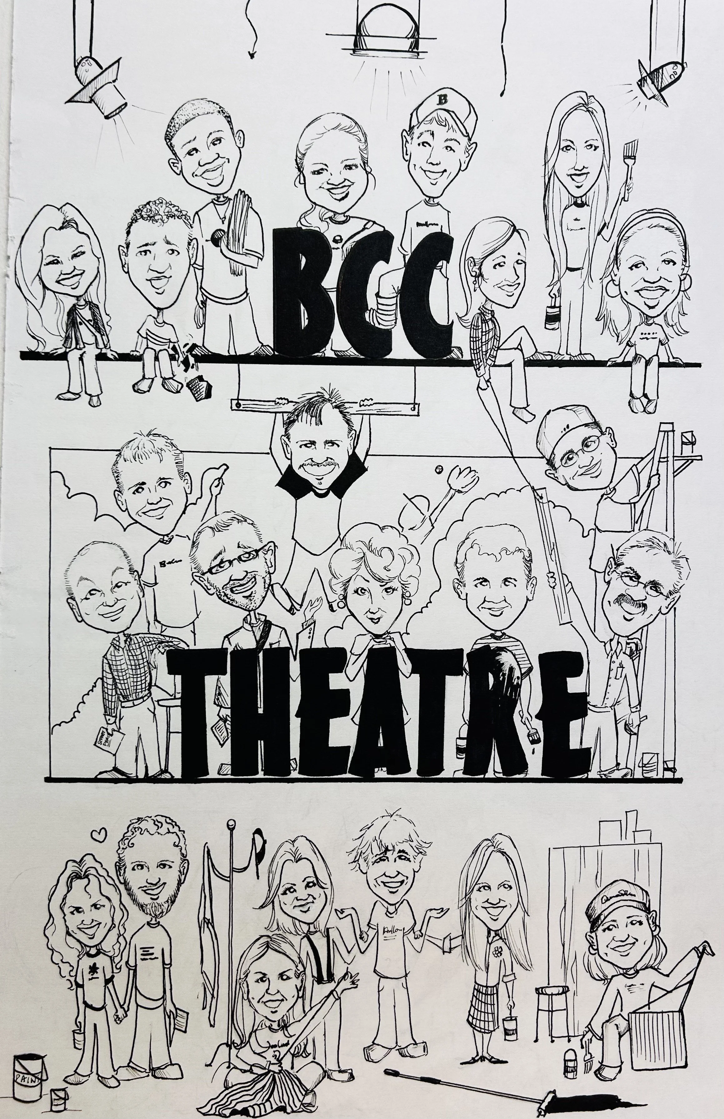 Group Caricature Compilation - Ink on paper