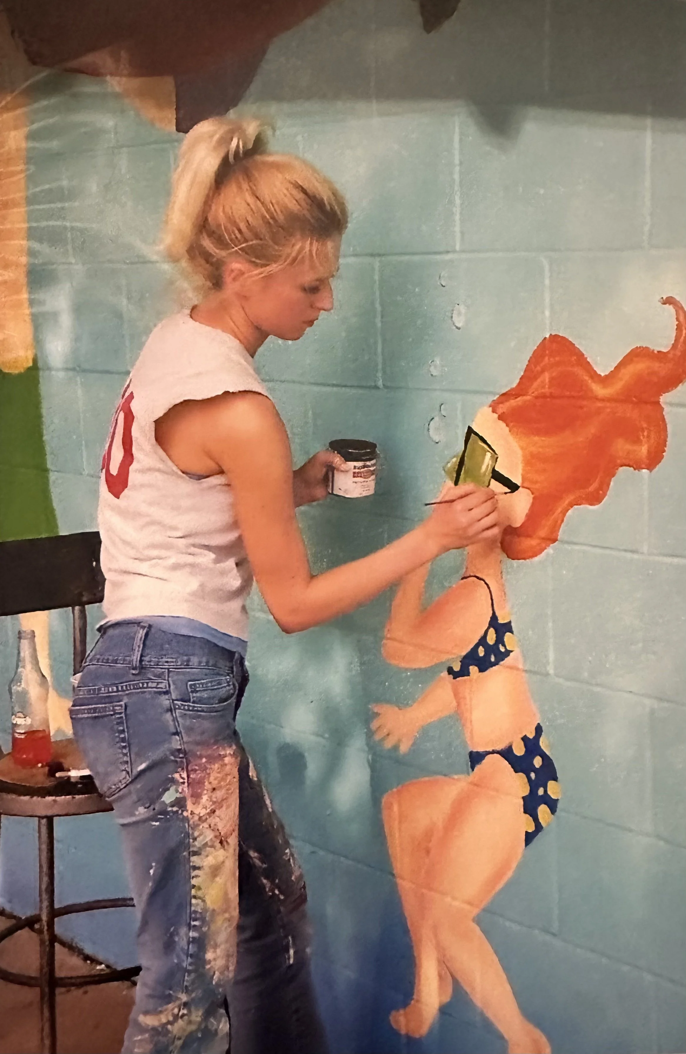 Painting a mural for the Towanda Public Pool