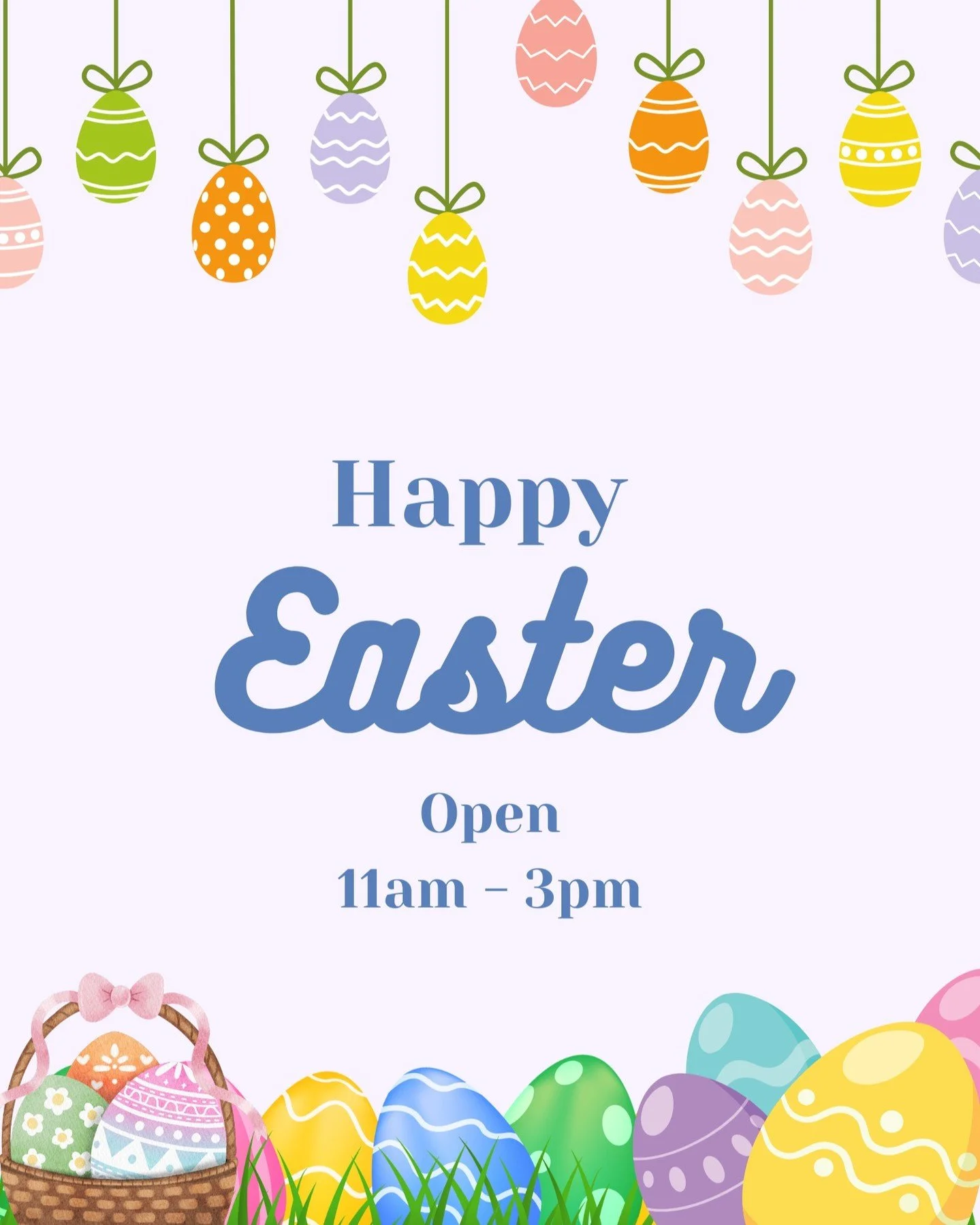 We'll be open tomorrow! Just closing a little early.

Come grab your coffee (or something stronger) before heading to your Easter plans. No plans? Come chill for a while with your current read and a tasty drink.

Open 11am to 3pm.