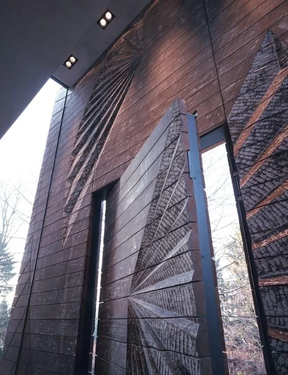 Porte, gravure, bois, entrée, grand