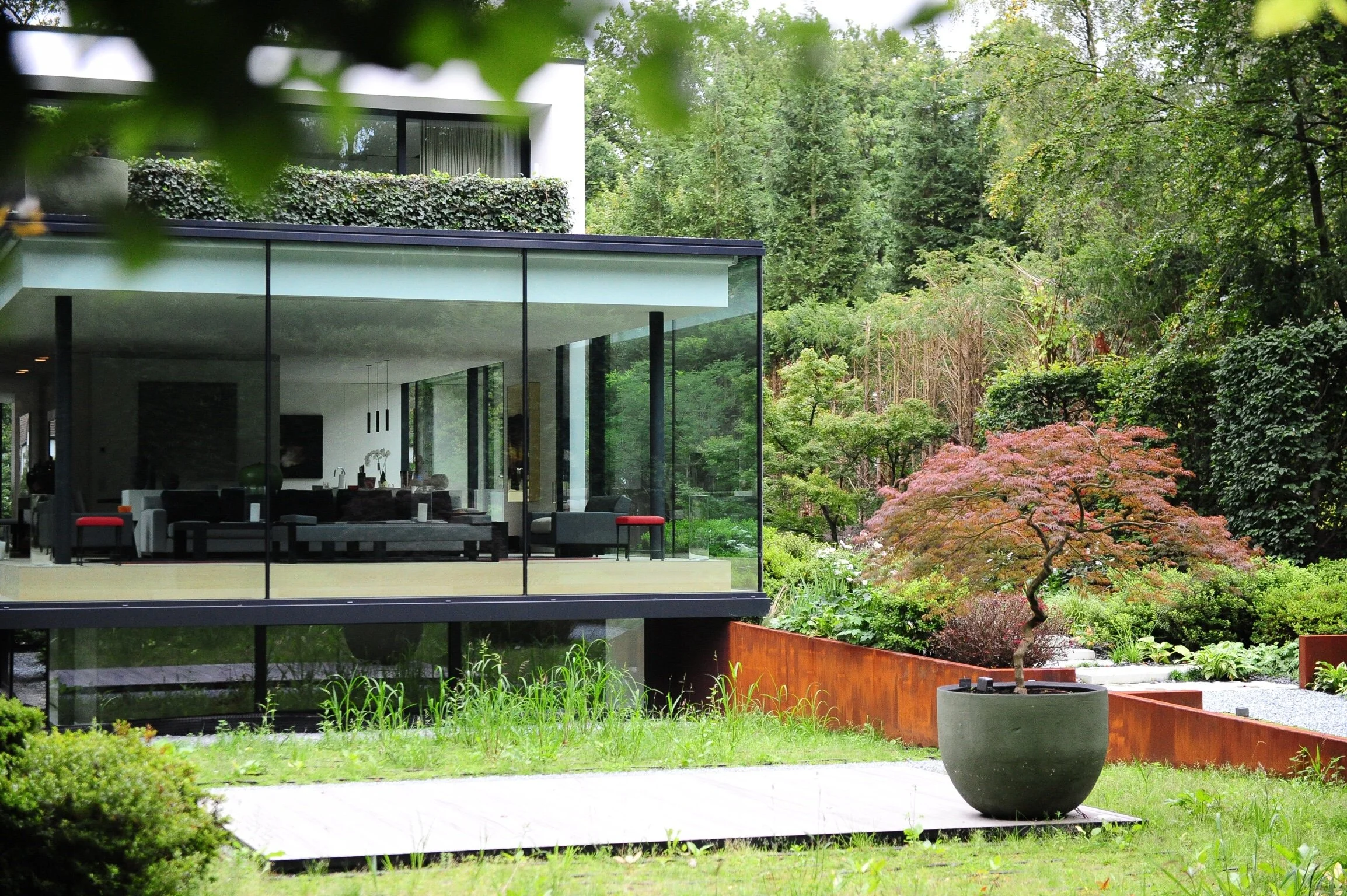 Veranda, jardin, vase, terasse, balcon