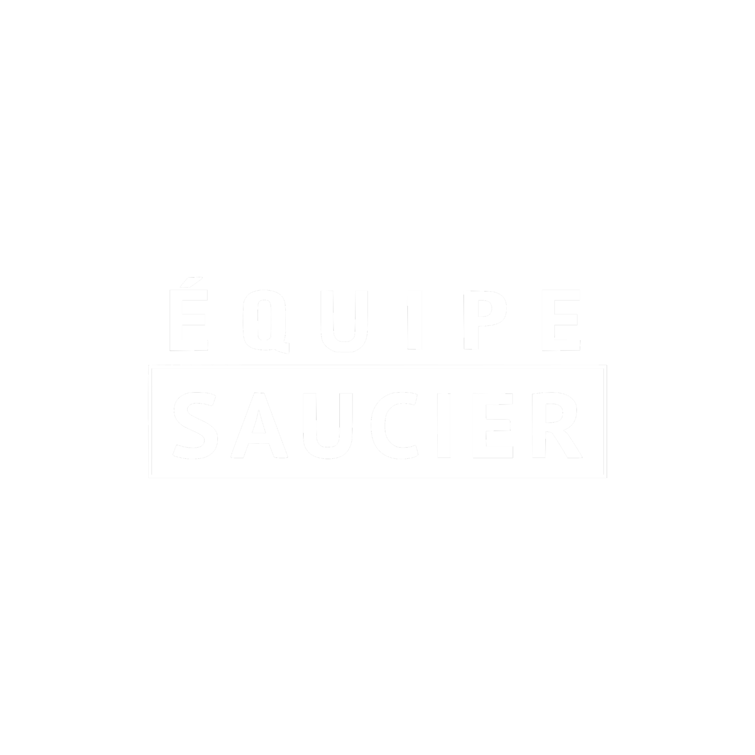 Logo noir et blanc avec le texte 'Équipe Saucier'