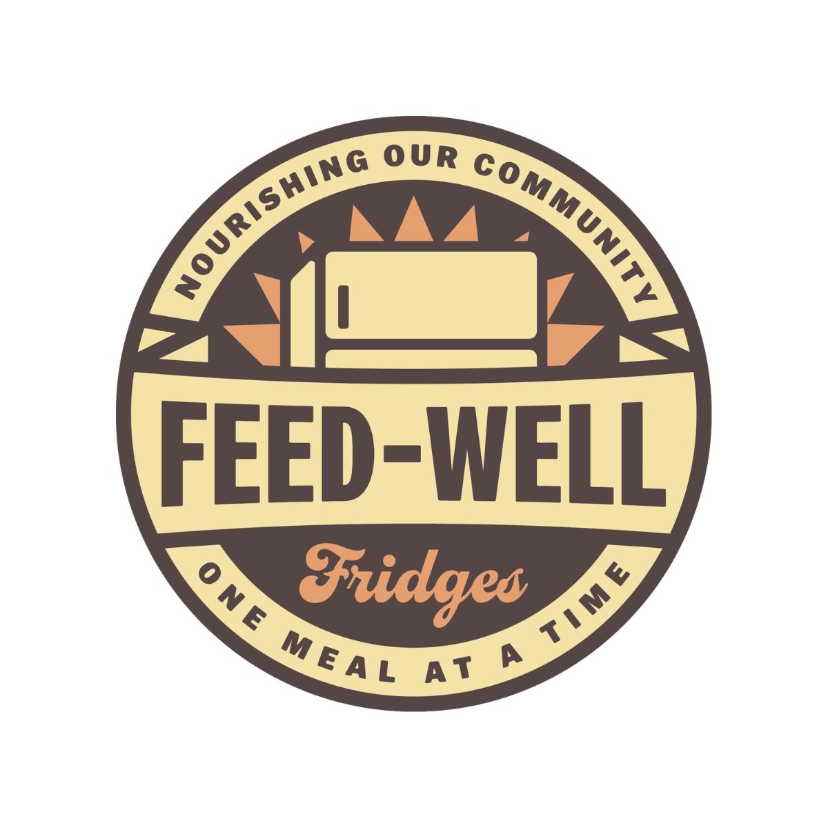 Feed-Well Fridges logo including tagline "nourishing our community one meal at a time."