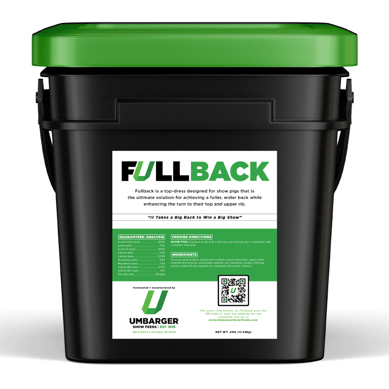 Precision show pig top-dress to build a wider, fuller back and more upper rib—great for growth or holding while keeping pigs fresh and loose.