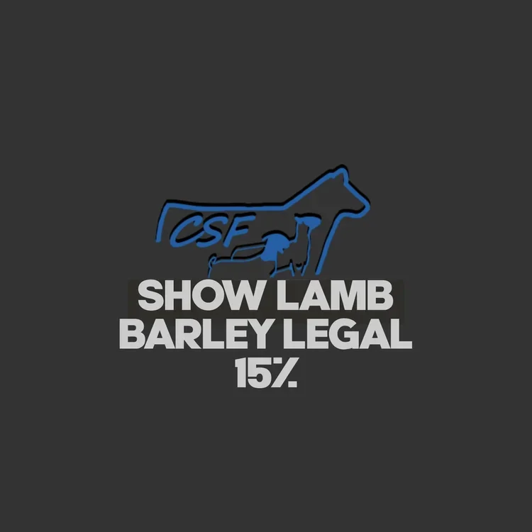 A show-legal, barley-based lamb feed designed to support steady growth, muscle shape, and a controlled finish.