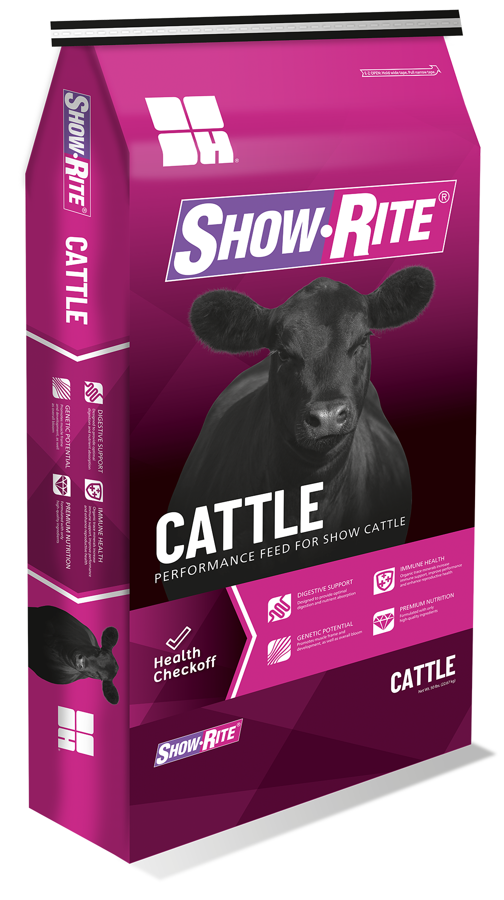HF - A texturized, low-energy, fully fortified show cattle feed designed to keep cattle fresh while adding rib shape and body volume.